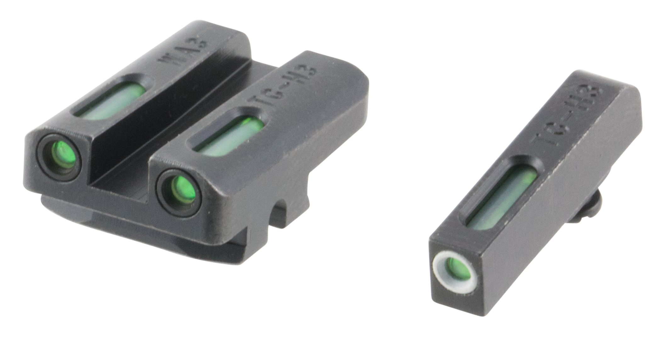 TruGlo TG13WA3A TFXBlack | Green Tritium & Fiber Optic White Outline Front Sight Green Tritium & Fiber Optic Rear Sight