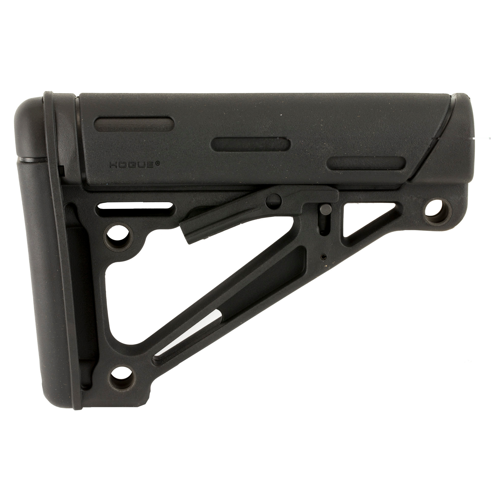 Hogue 15040 OverMolded Collapsible Buttstock made of Synthetic Material with Black Finish & Overmolded Rubber for Mil-Spec AR-15, M16