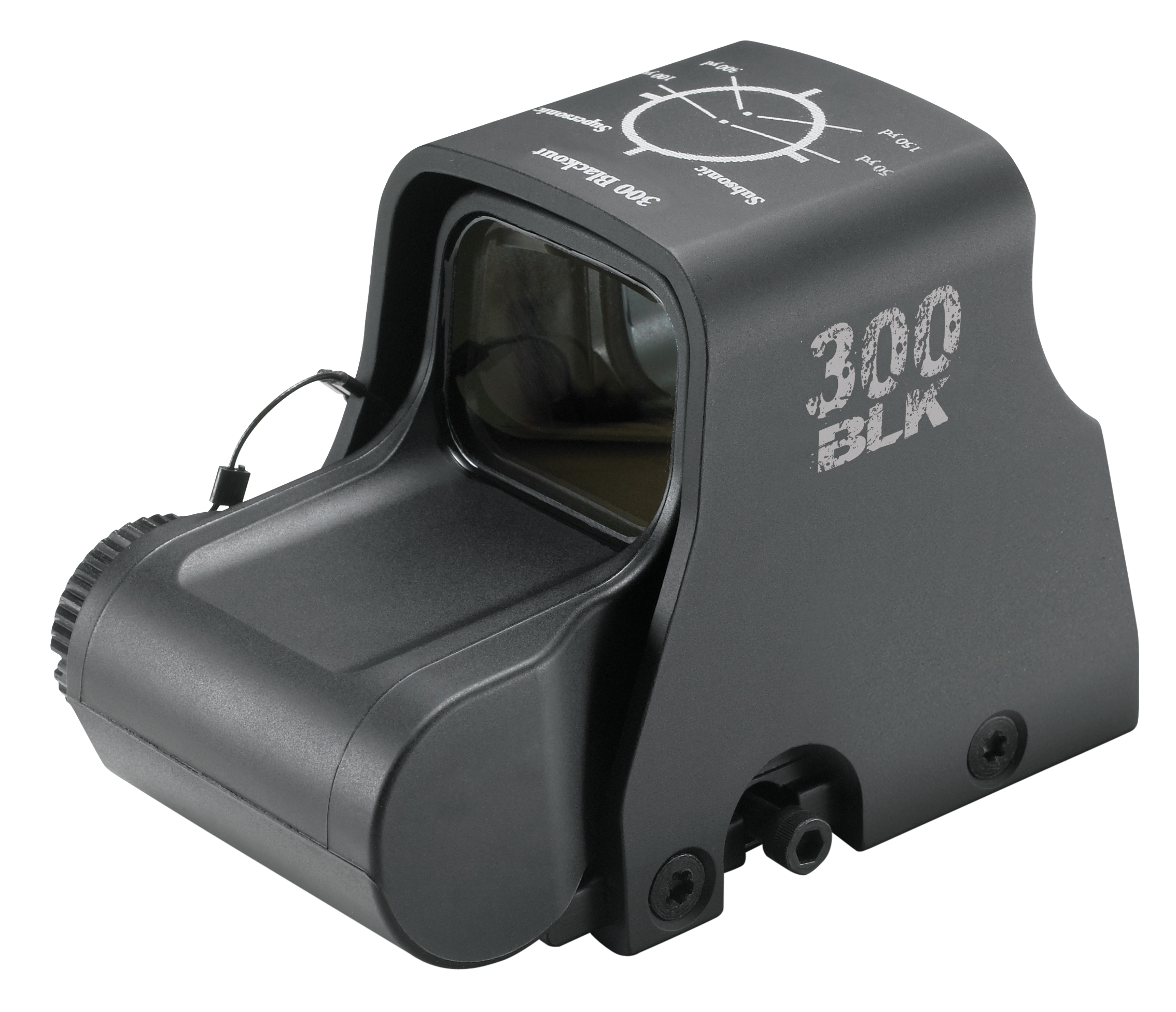 EoTech 300 Blk Holosight Black, 65 MOA Ring w/ (2) 1 MOA Dots, 1 CR123 Battery