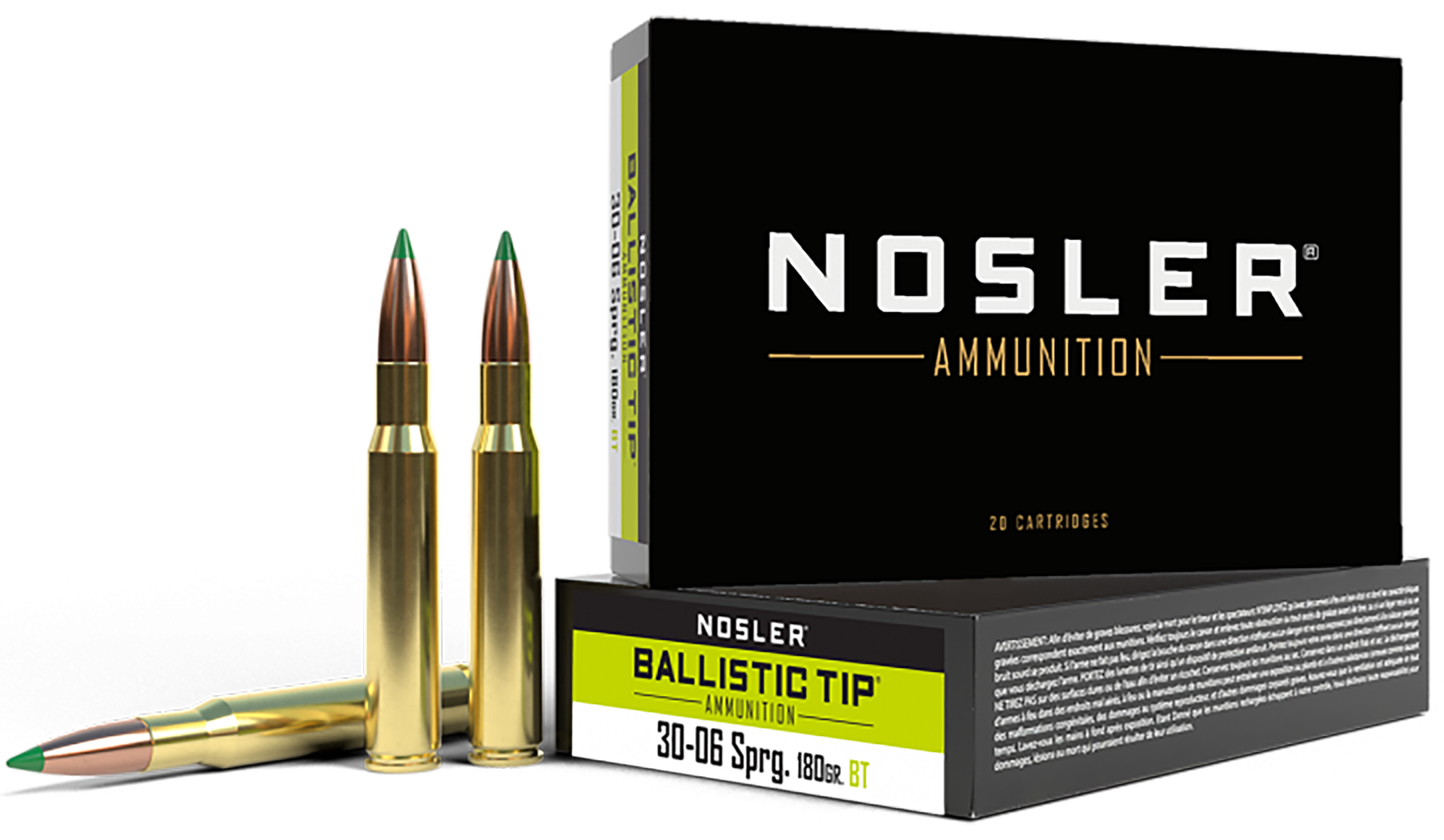 Nosler BT Ammunition 30-06 Springfield 180 Grain Ballistic Tip 20RD