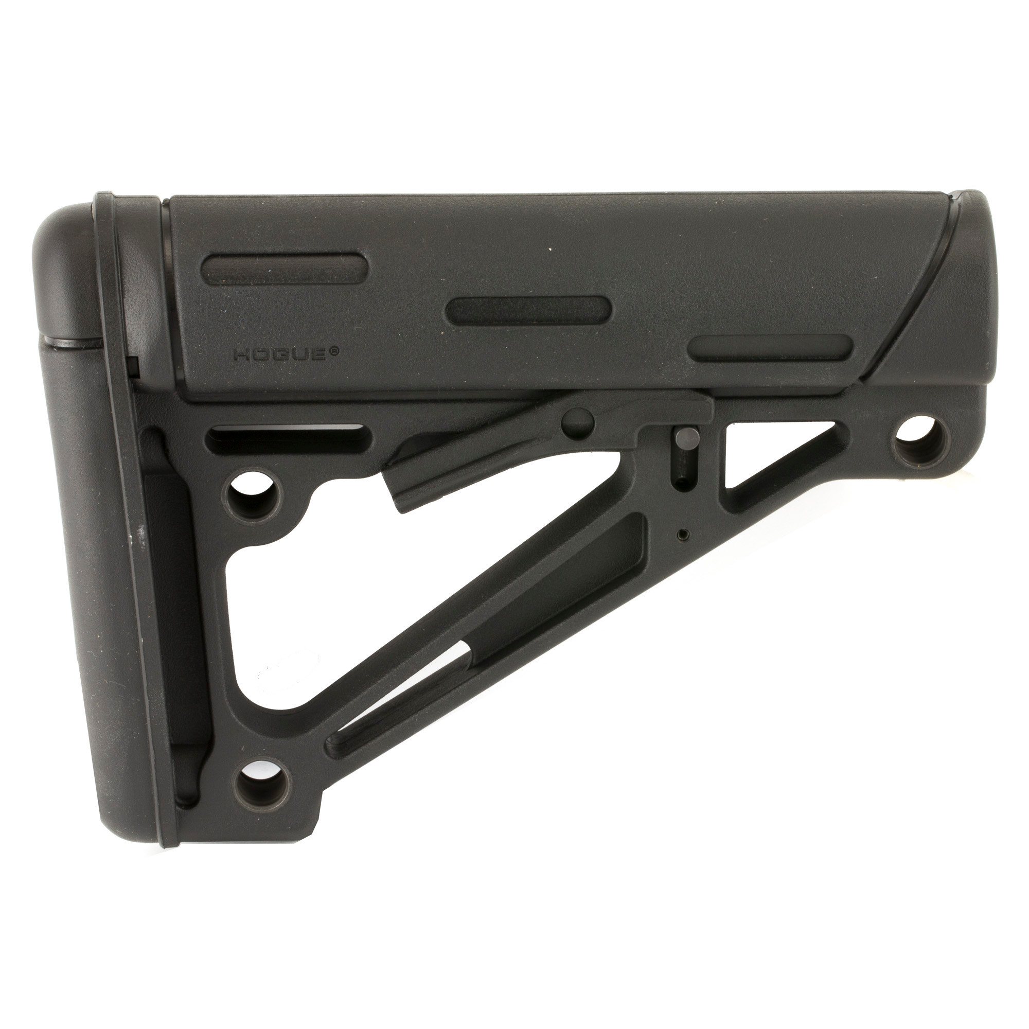Hogue 15050 OverMolded Collapsible Buttstock Black OverMolded Rubber Black for AR15, M16, M4 with Commercial Tube (Tube Not Included)