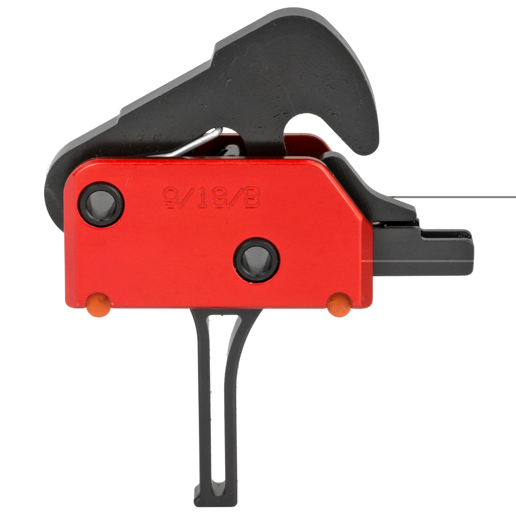 Patriot Ordnance Factory 01510 Drop-InTwo-Stage Curved Trigger with 3.50 lbs Draw Weight & Black/Red Finish for AR-Platform