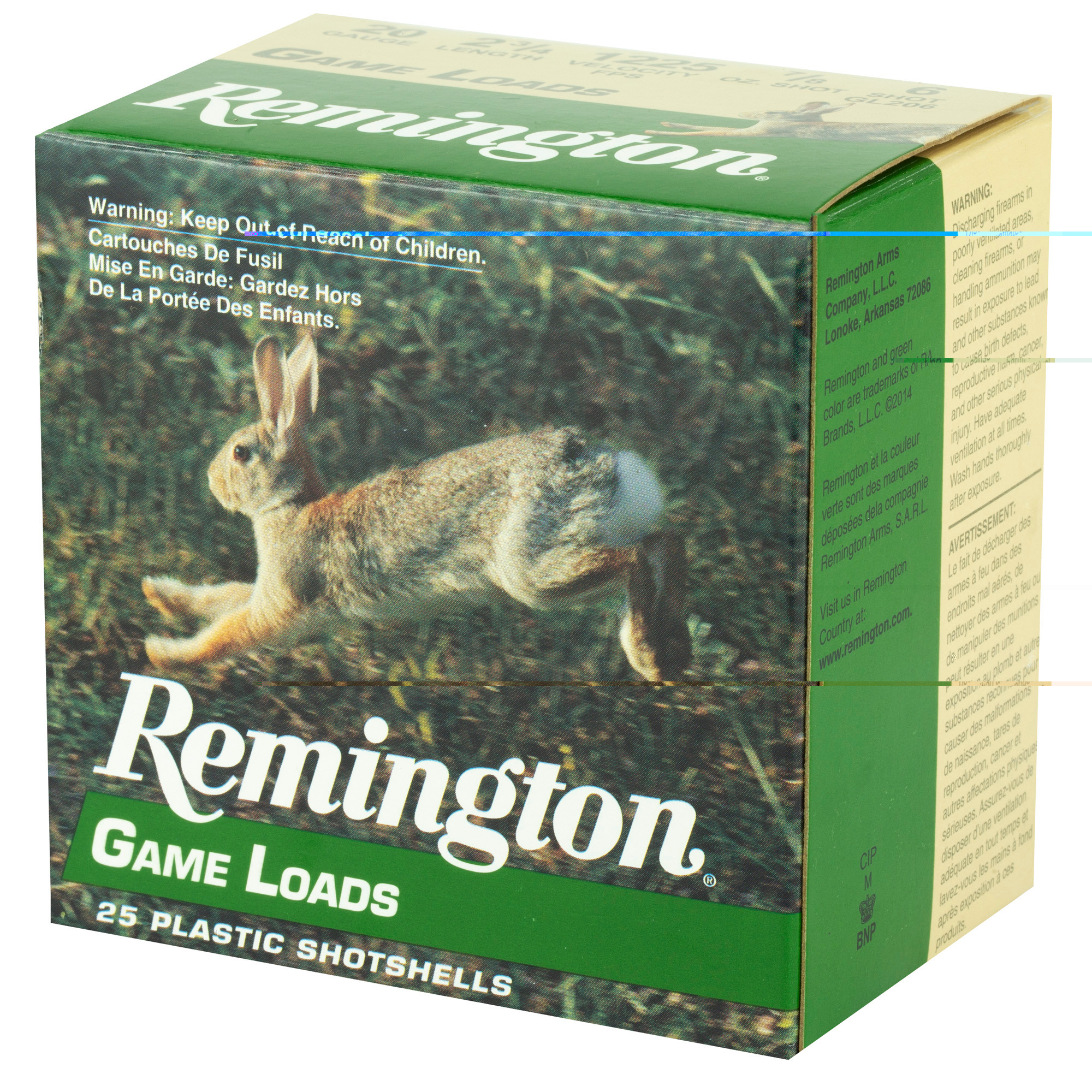 Remington Game Load Ammunition 20 Gauge 2-3/4" 7/8 oz #6 Shot Box of 25