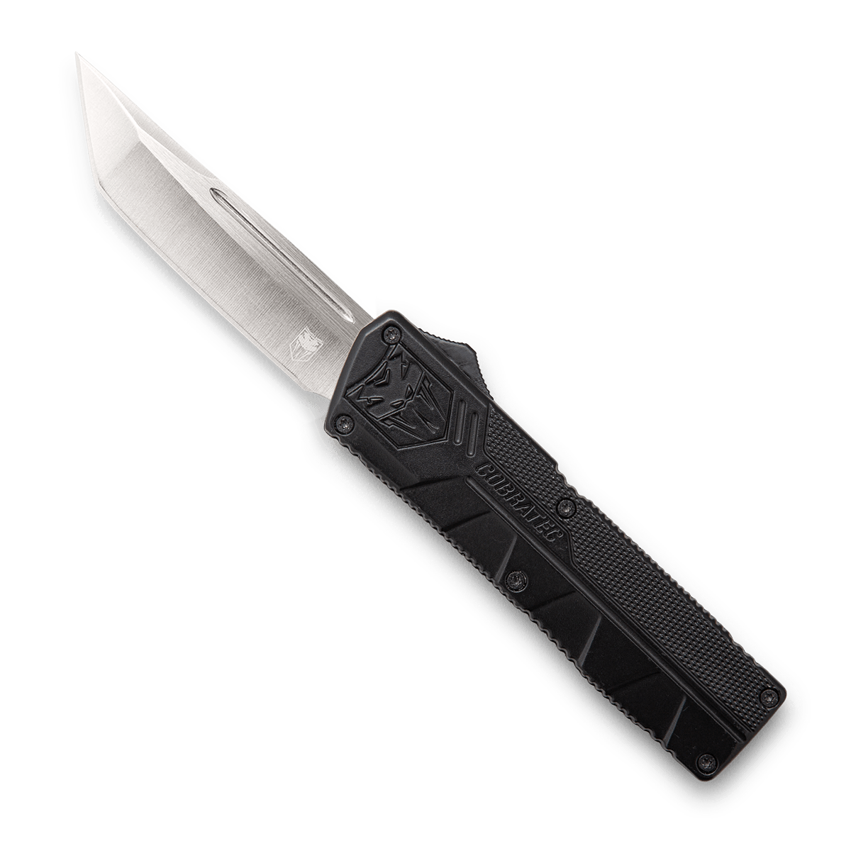 CobraTec Knives BCTLWTNS Lightweight3.25" OTF Tanto Plain D2 Steel Blade/Black Aluminum Handle Includes Pocket Clip