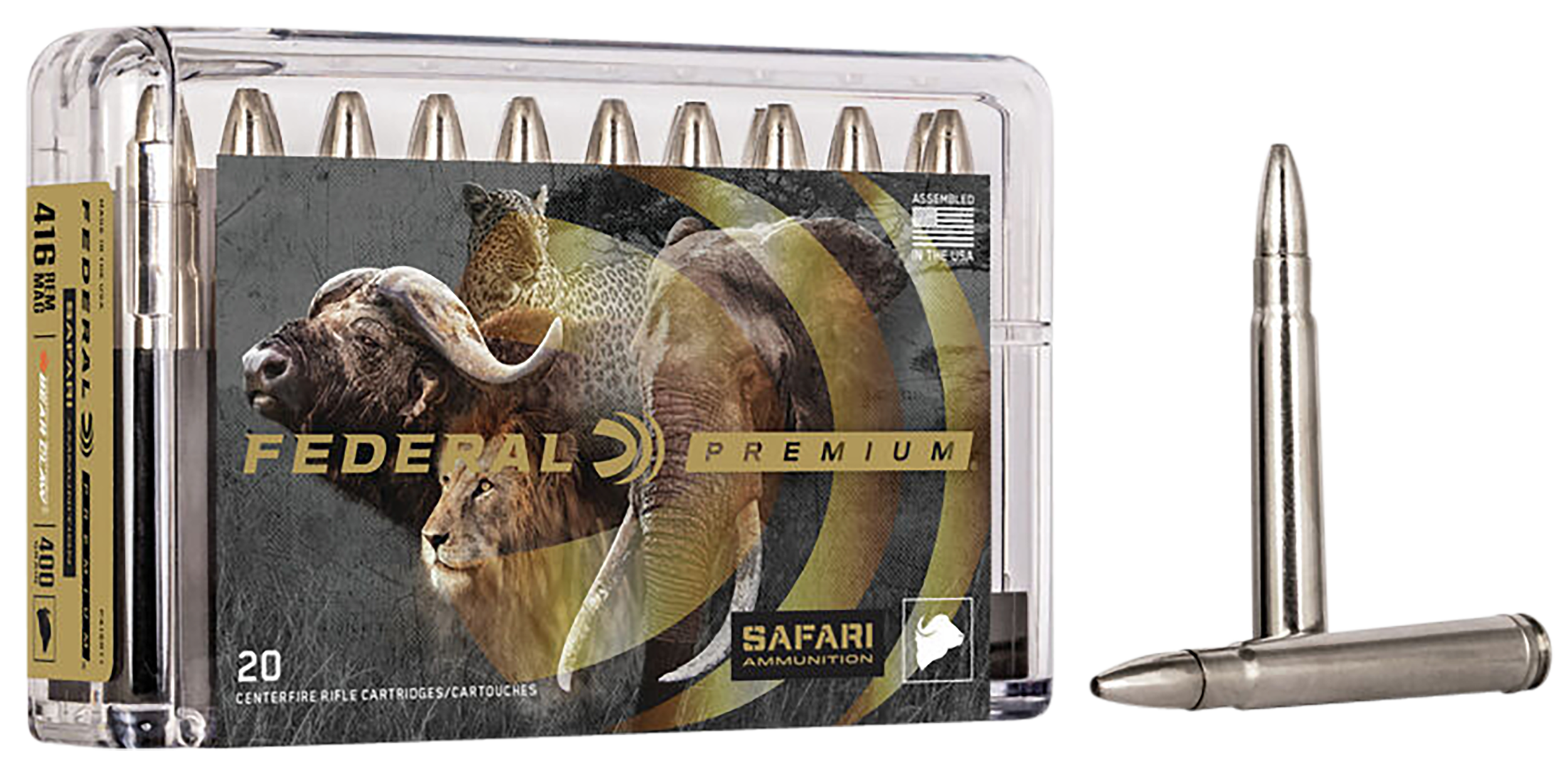 Federal Premium Safari Ammunition 416 Remington Magnum 400 Grain Trophy Bonded Bear Claw