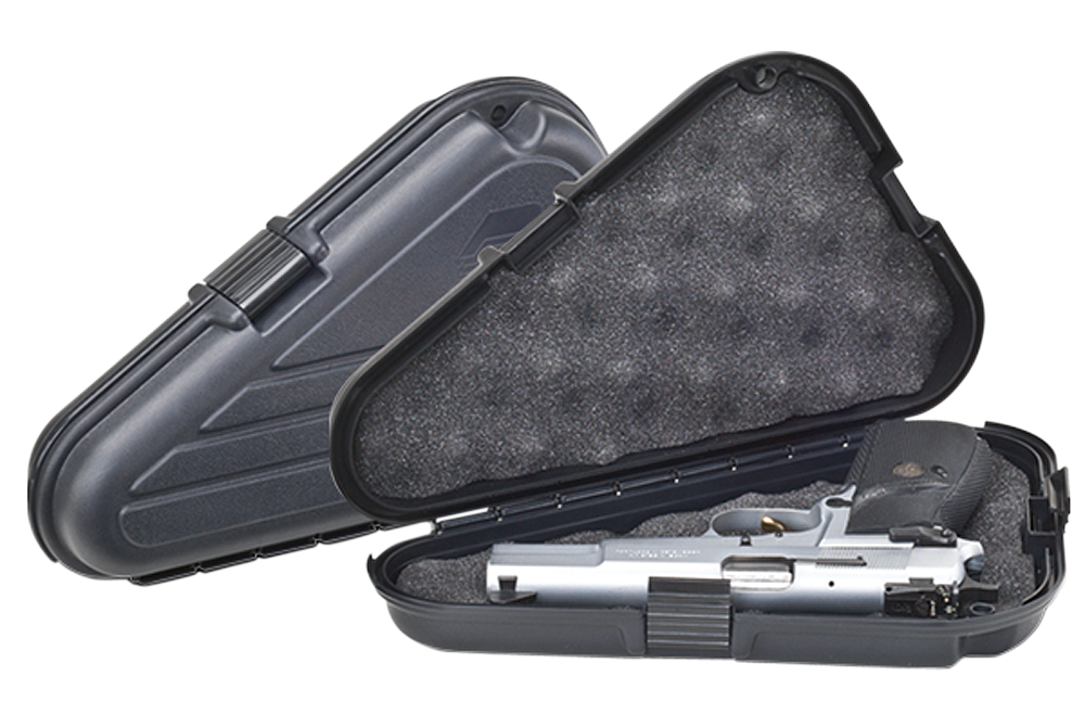 Plano 142300 Pistol Case Pistol Case Large Size made of Polymer with Black Finish, Piano Hinge & Foam Padding 12" x 2.25" x 7" Interior Dimensions