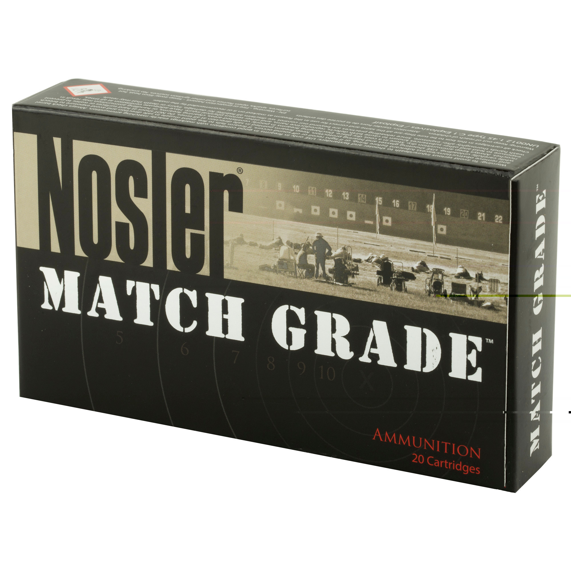 Nosler Match Grade Ammunition 308 Winchester 168 Grain Custom Competition Hollow Point Boat Tail 20RD