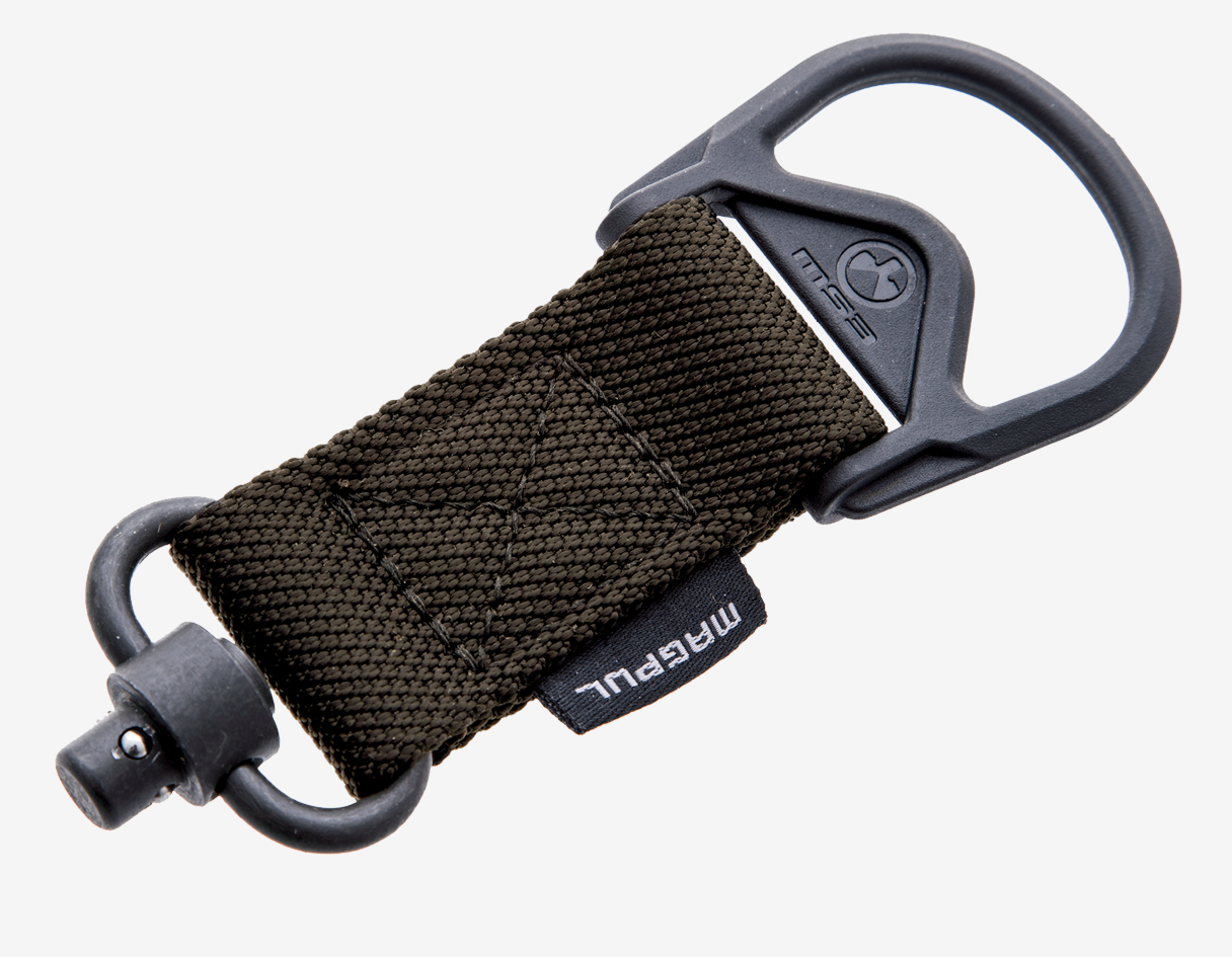 Magpul MAG517-RGR MS1/MS3 QD Sling Adapter made of Steel with Maganese Phosphate Ranger Green Finish, Polymer Hardware, Nylon 1.25" Webbing & Two to One-Point Design for AR-15, M4, M16, AK-Platform & AKM