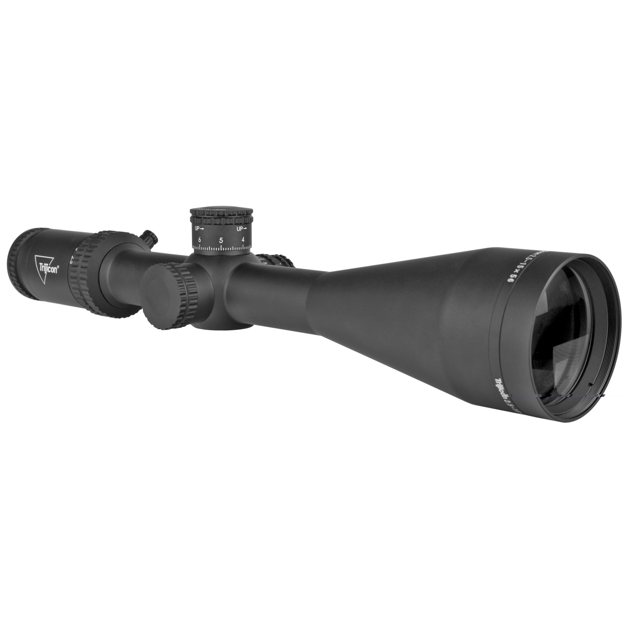 Trijicon 2.5-15x56 Credo 30mm Rifle Scope Matte Black, MRAD Center Dot (Red), Side Focus