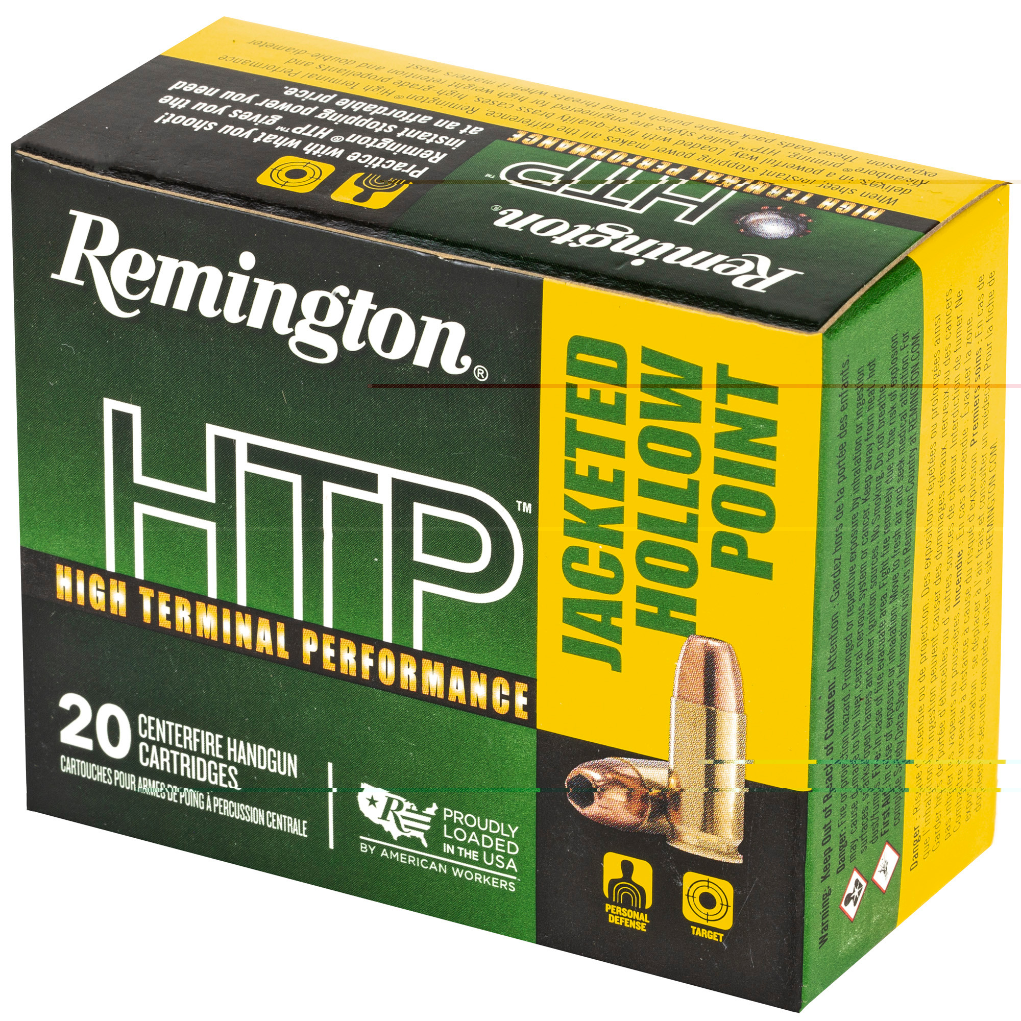 Remington Ammunition 22308 HTP Defense 40 S&W 180 gr Jacketed Hollow Point (JHP) 20rd Bx