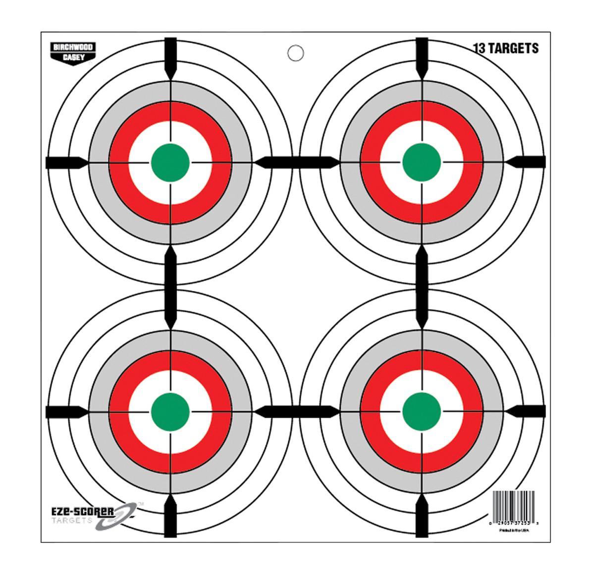 Birchwood Casey 37253 EZE-Scorer12" Bullseye Paper Hanging Multi-Color 13 Per Pkg