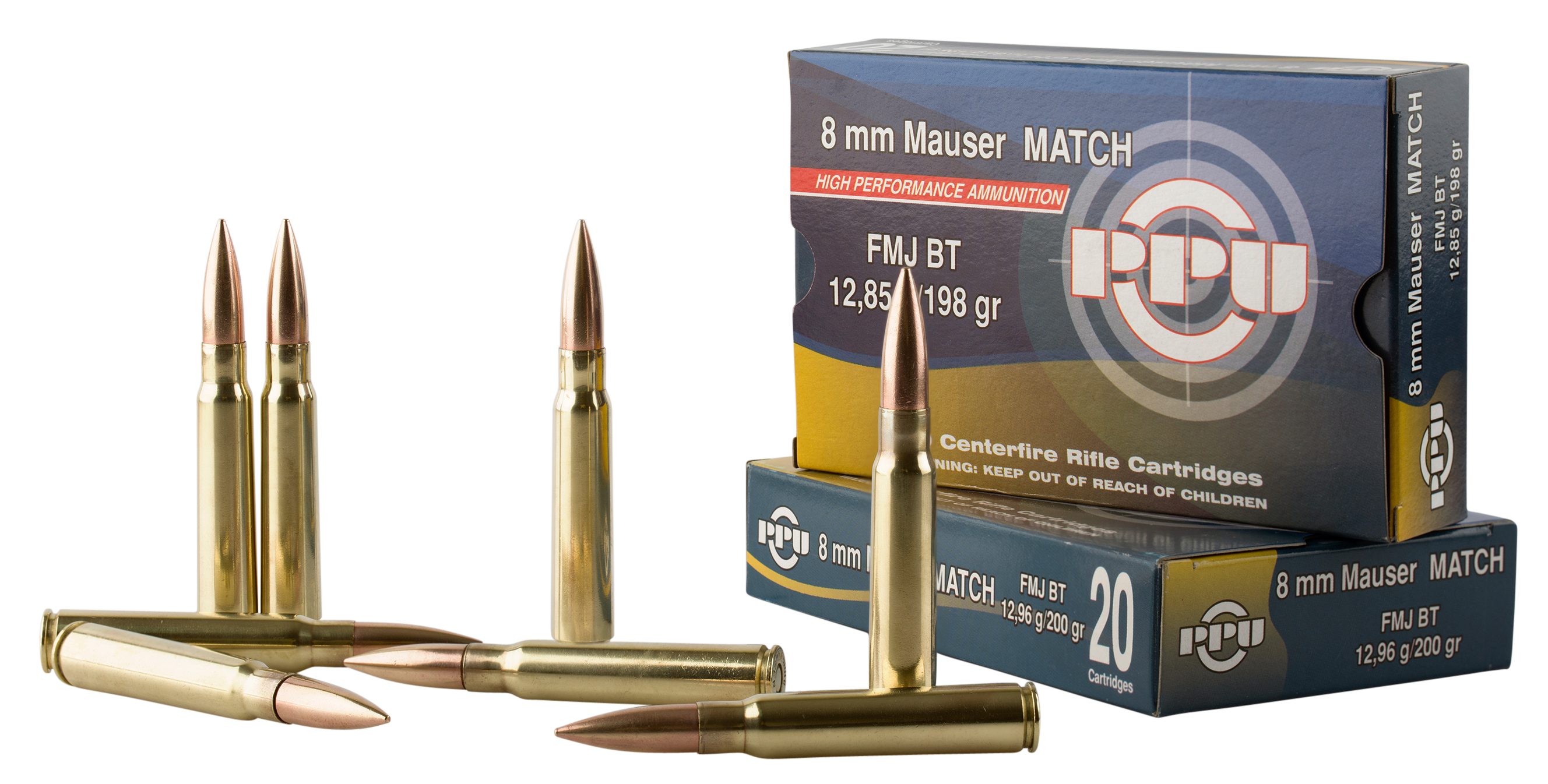 Prvi Partizan Match Ammunition 8x57mm JS Mauser (8mm Mauser) 200 Grain Full Metal Jacket 20RD
