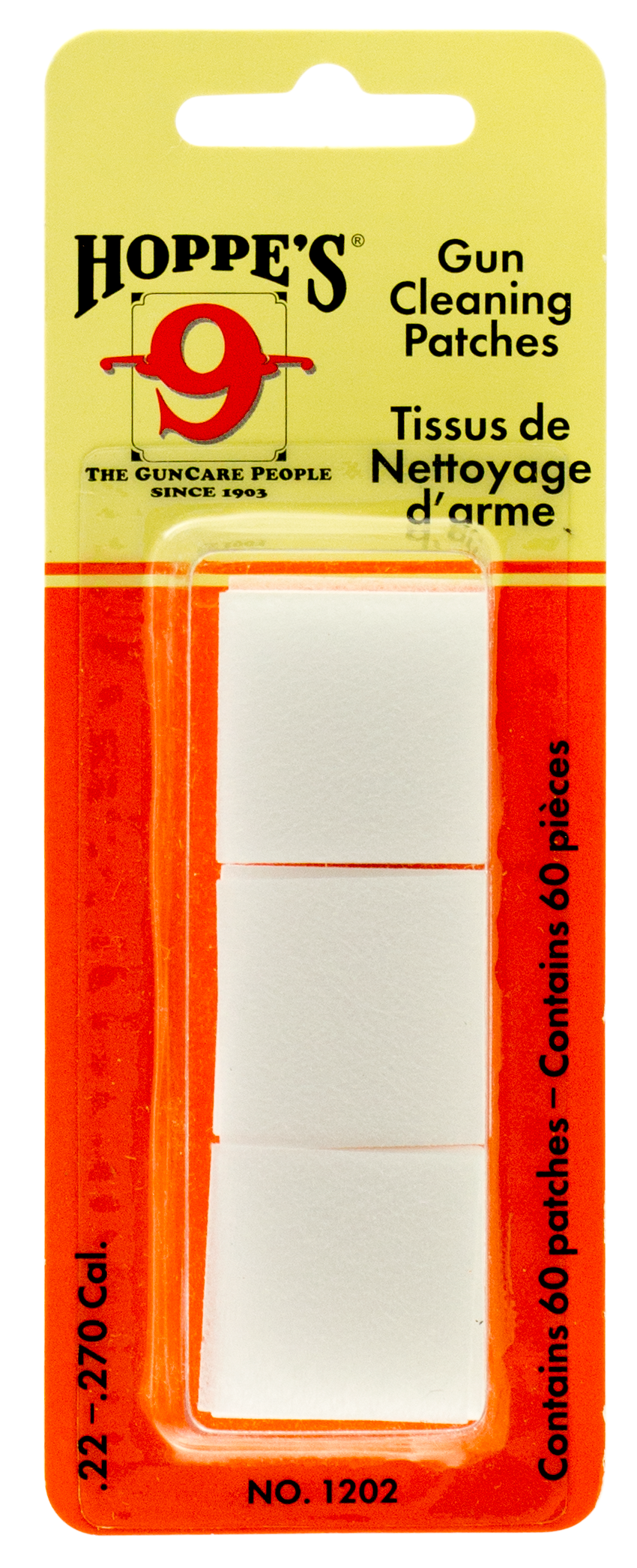 Hoppe's 1204 Gun Cleaning Patches#4 38-45 Cal & 410-20 Gauge Synthetic 40 Per Pack