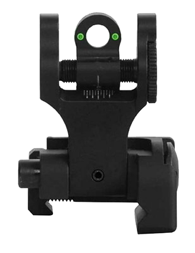 Troy Ind SSIGFBSRTBT00 Tritium Rear Folding BattleSight RoundBlack Hardcoat Anodized for AR-15