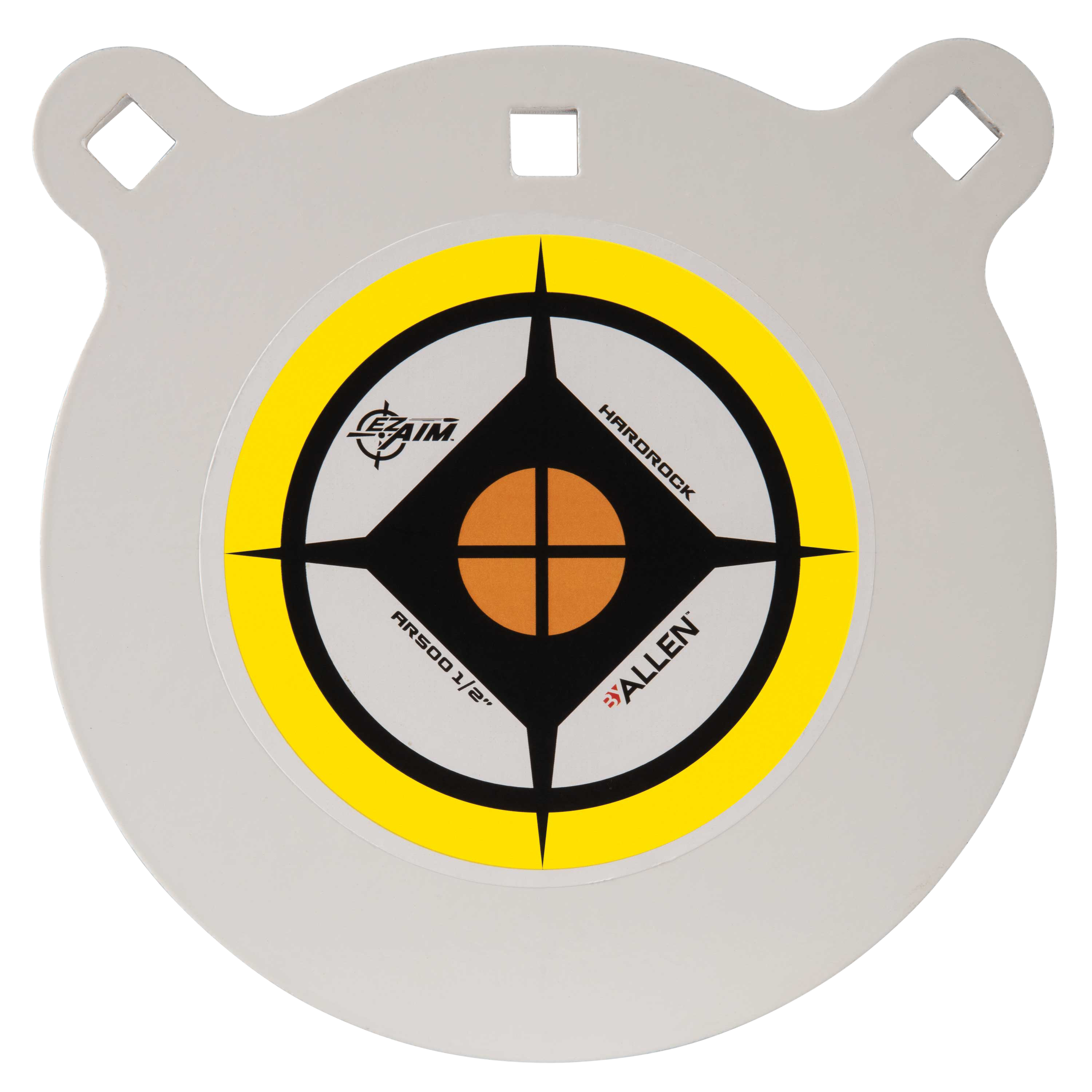 EZ-Aim 15598 Hardrock8" AR500 Steel Gong Shooting Target .50" Thickness White / Yellow / Black