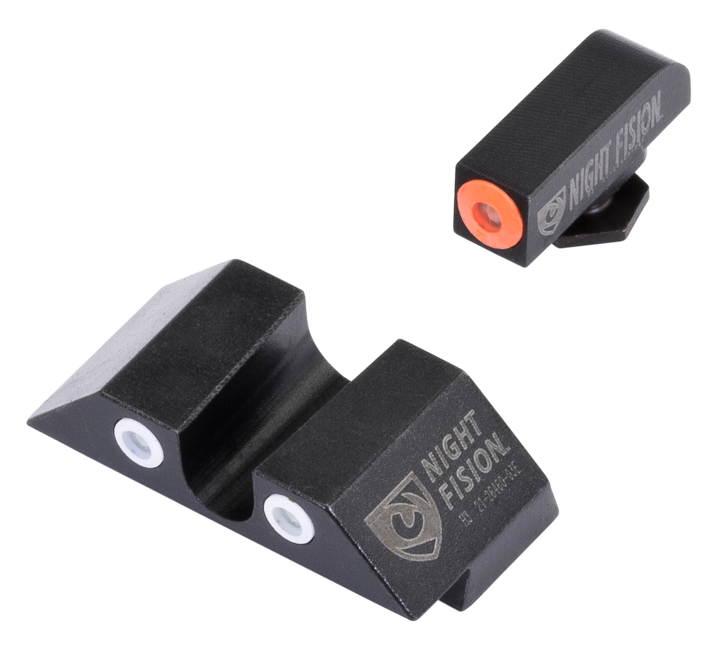 Night Fision GLK001007OGW Tritium Night Sights For GlockBlack | Green Tritium Orange Ring Front Sight Green Tritium White Ring Rear Sight