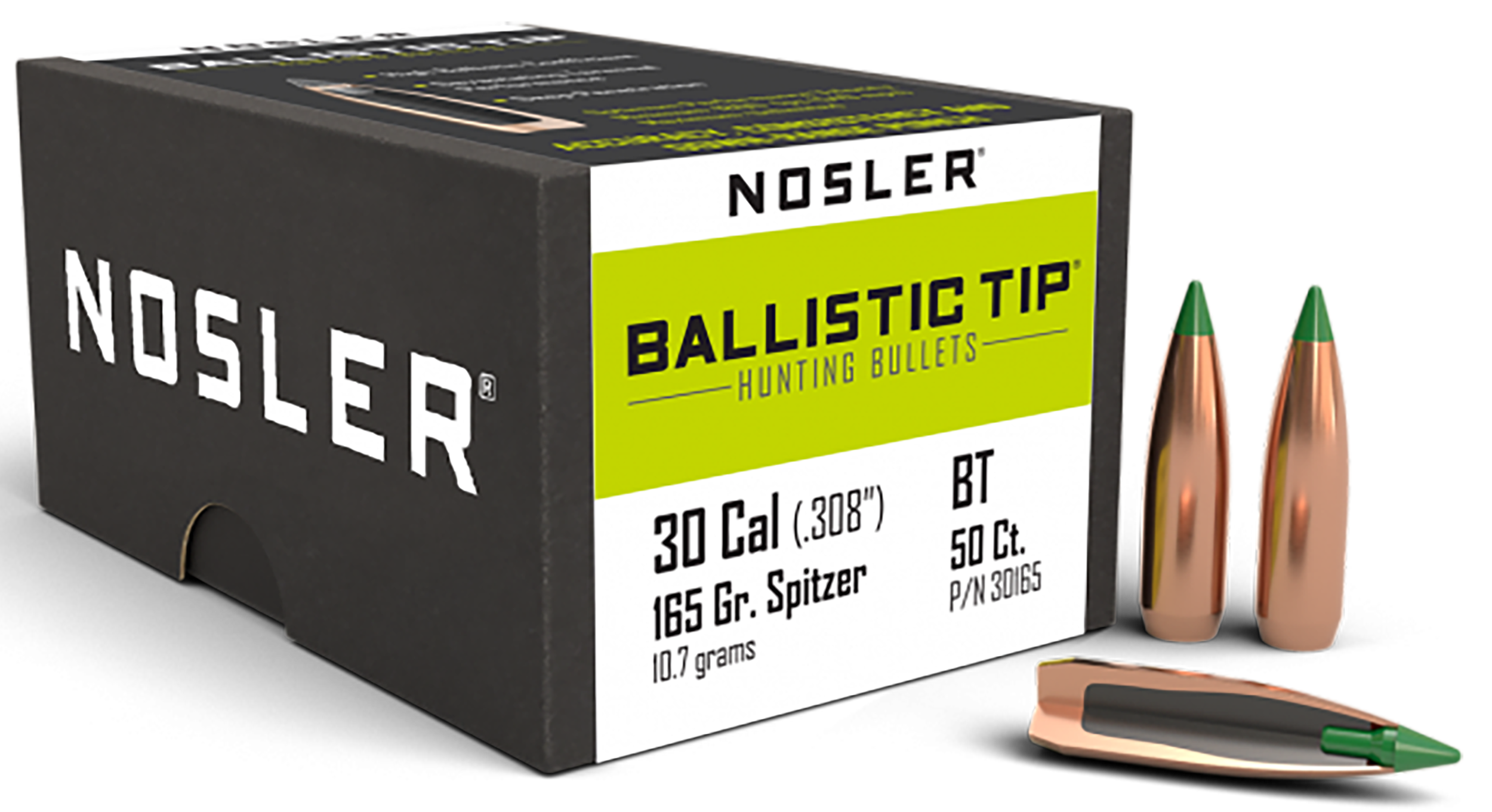 Nosler Ballistic Tip Hunting Bullets Spitzer Boat Tail Box of 50