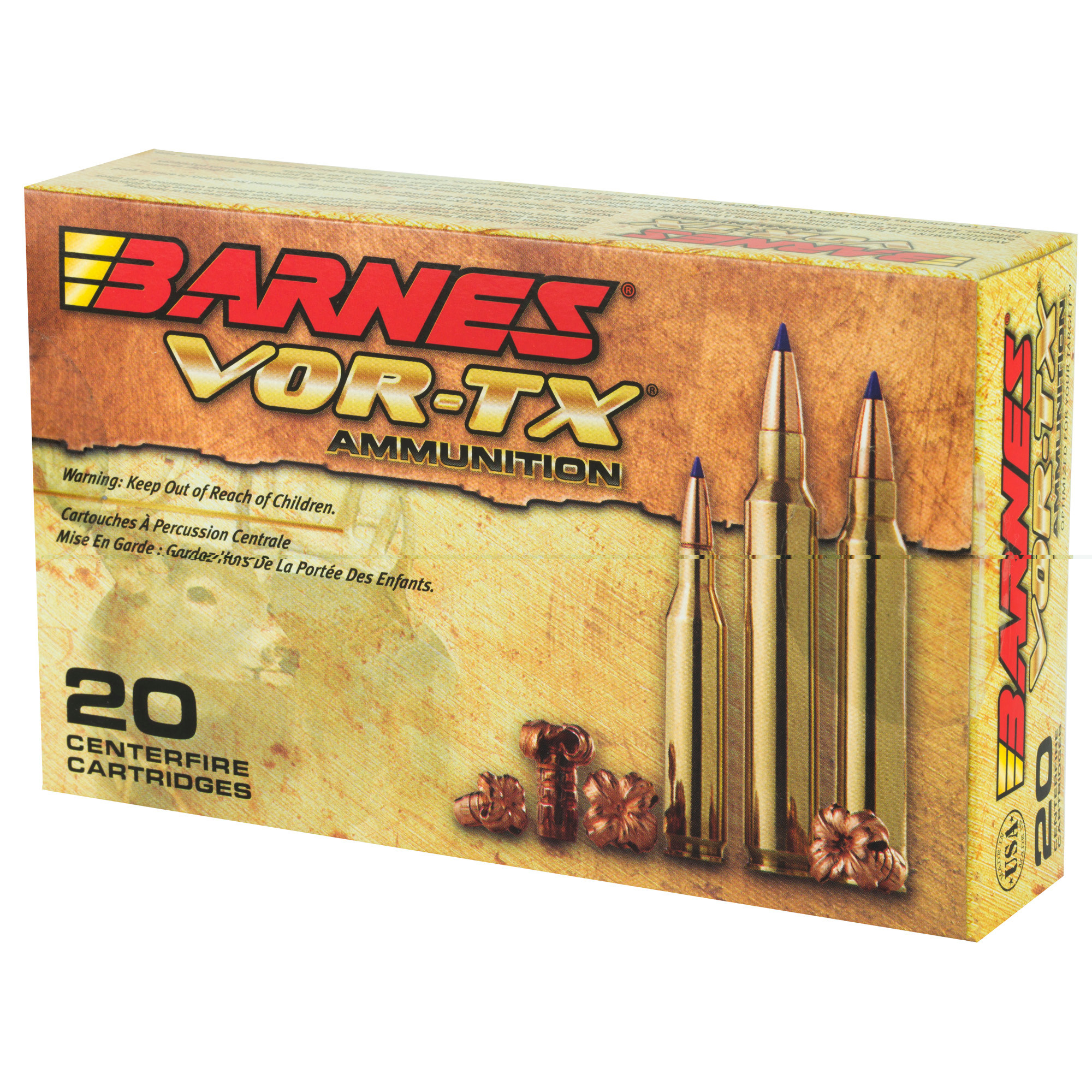 Barnes VOR-TX Ammunition 270 Winchester 130 Grain TTSX Polymer Tipped Spitzer Boat Tail Lead-Free 20RD