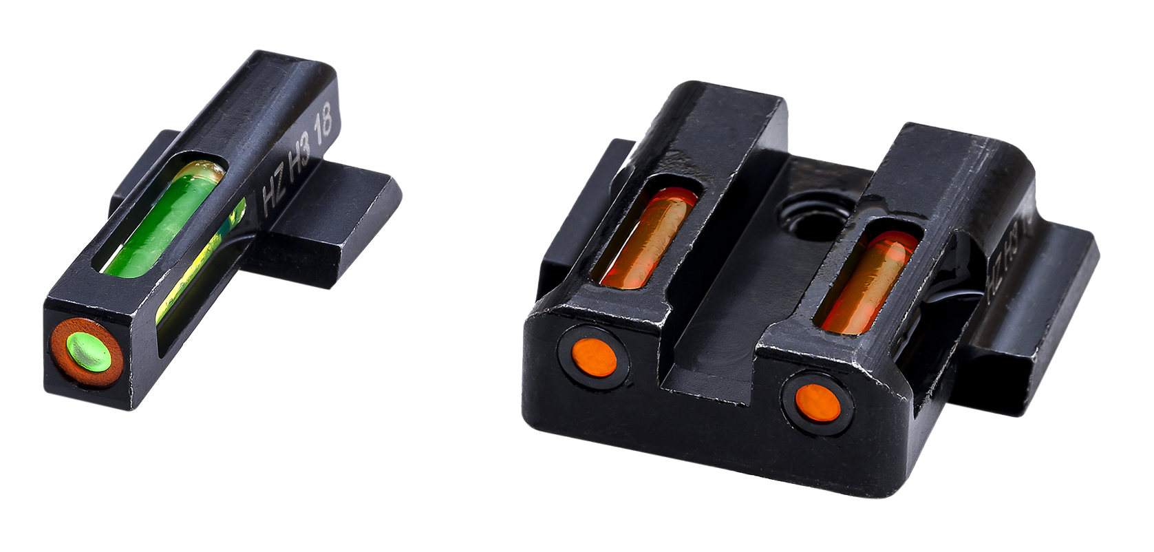 HiViz MPSN621 LiteWave H3 Tritium/LitePipe S&W M&P Shield Sight SetBlack | Green Tritium with Orange Outline Front Sight Orange Fiber Optic Rear Sight