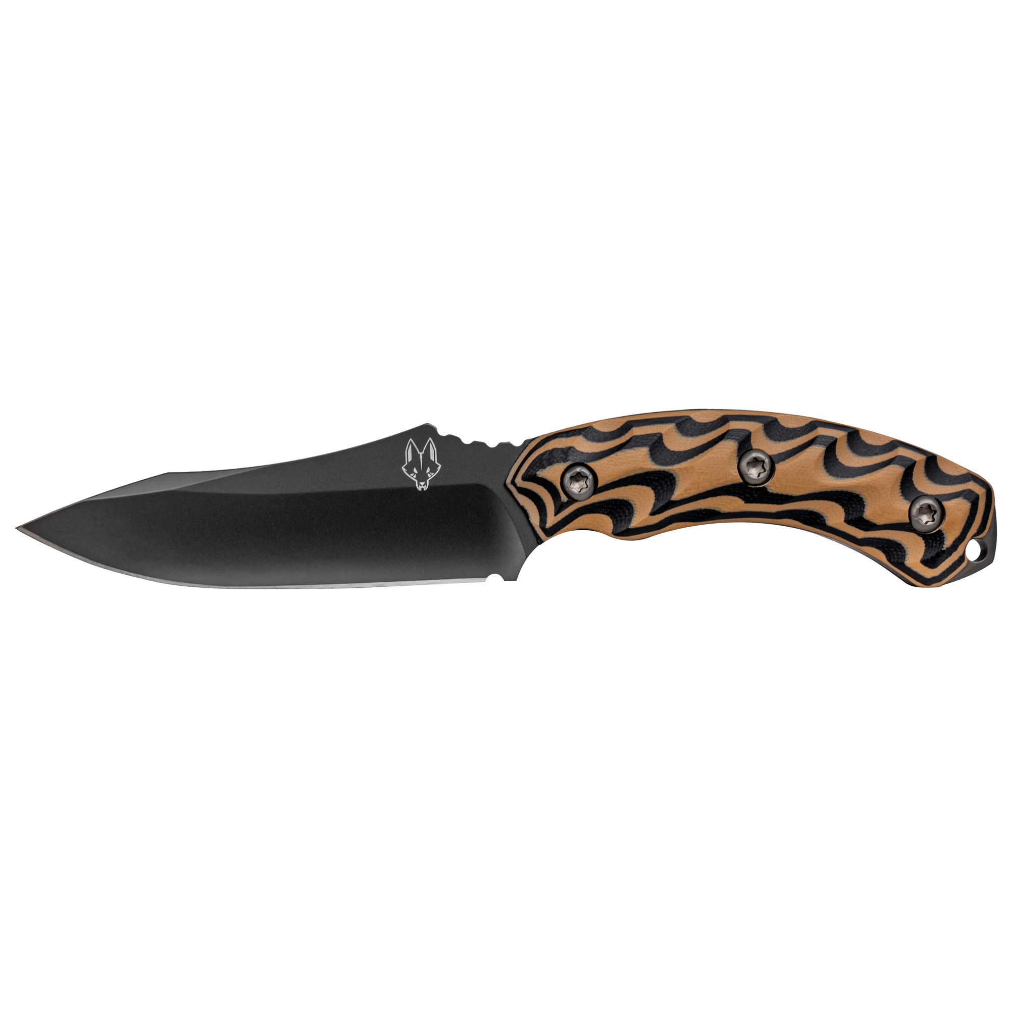 Southern Grind SG0507020601 Jackal4.75" Fixed Drop Point Plain Black PVD 8670 Steel Blade 4.50" Black/Tan G10 3D Milled Handle Includes Sheath
