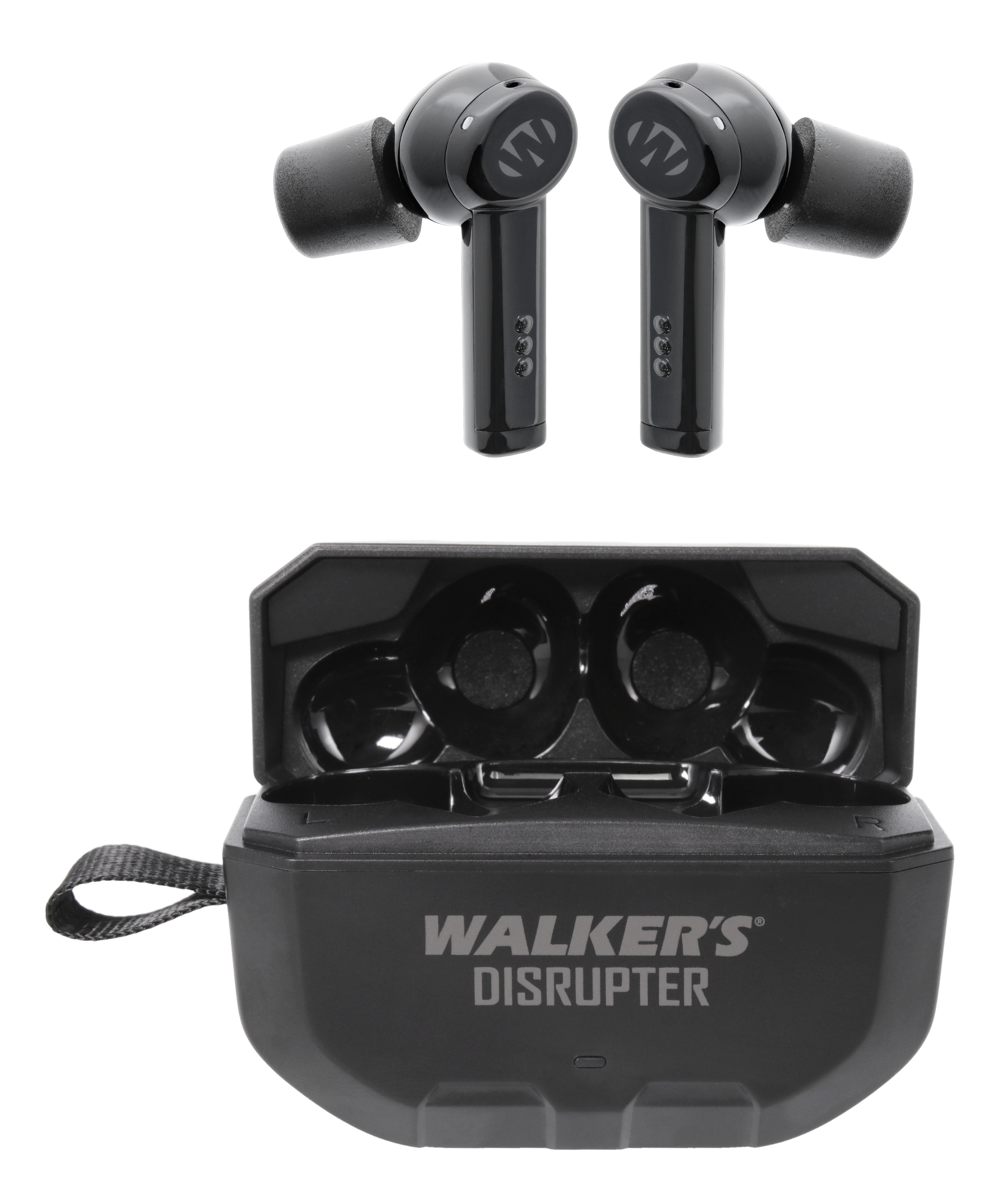Walker's Disrupter Electronic Bluetooth Ear Plugs with Active Noise Cancellation (NRR 24dB) Black