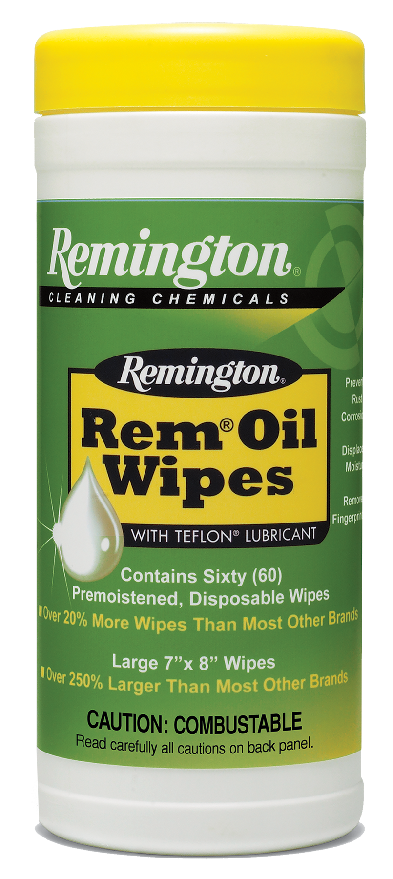 Remington Accessories 18384 Rem Oil Wipes Cleans/Lubricates/Protects 60 Count
