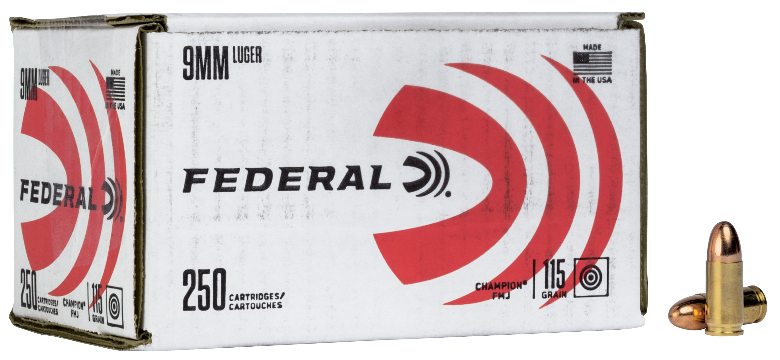 Federal C9115A250 Champion Training Training 9mm Luger 115 gr FMJ250 Per Box/ 4 Cs