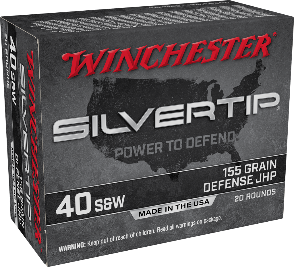 Winchester Silvertip Defense Ammunition 40 S&W 155 Grain Jacketed Hollow Point 20RD