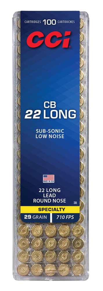 CCI Ammunition 22 CB Long 29 Grain Lead Round Nose Box of 100