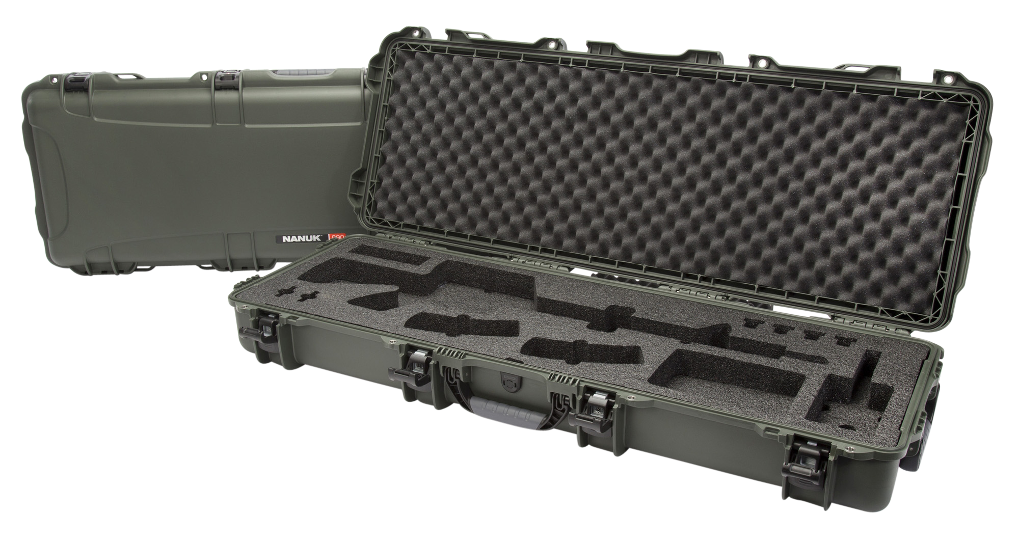 Nanuk 990AR06 990 AR15 Case Waterproof Olive Resin with Foam Padding for AR-Platform 44" L x 14.50" W x 6" H Interior Dimensions