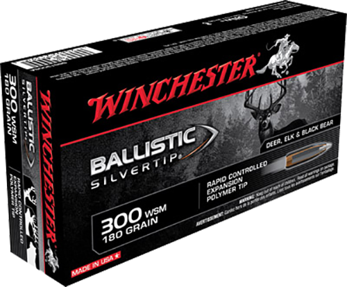Winchester Ballistic Silvertip Ammunition 300 Winchester Short Magnum (WSM) 180 Grain Rapid Controlled Expansion Polymer Tip   20RD