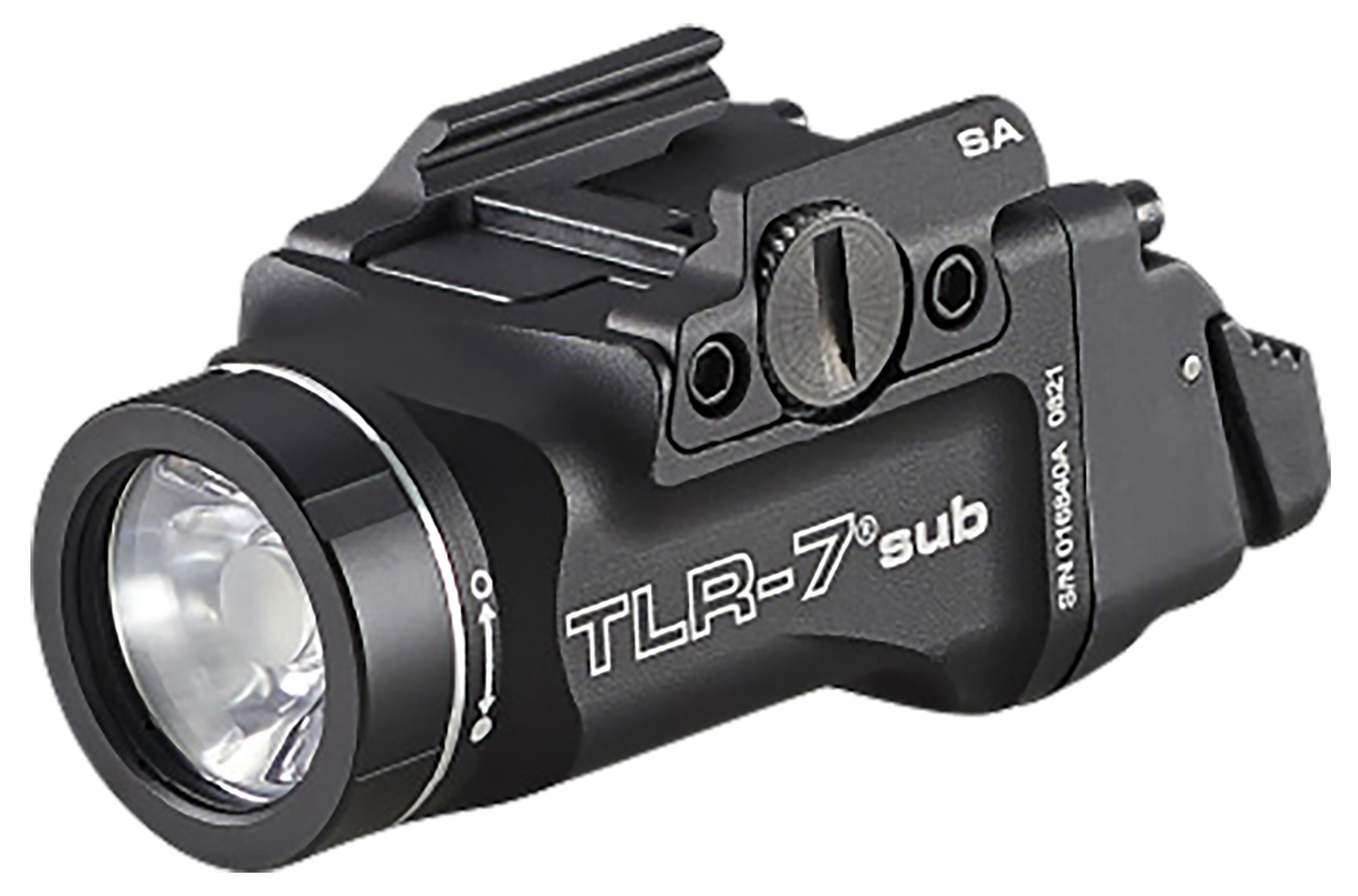 Streamlight 69404 TLR-7 SUB Ultra-Compact For Handgun Springfield Hellcat 500 Lumens Output White LED Light 140 Meters Beam Clamp Mount Black Anodized Aluminum
