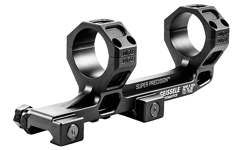 Geissele Super Precision 30mm Scope Mount Black, Extended Length, 7075-T6, 0 MOA