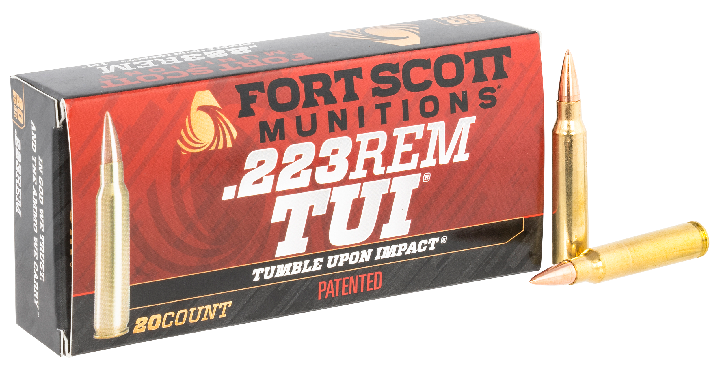 Fort Scott Munitions 223055SCV Tumble Upon Impact (TUI) Rifle 223 Rem 55 gr Solid Copper Spun (SCS) 20rd Bx