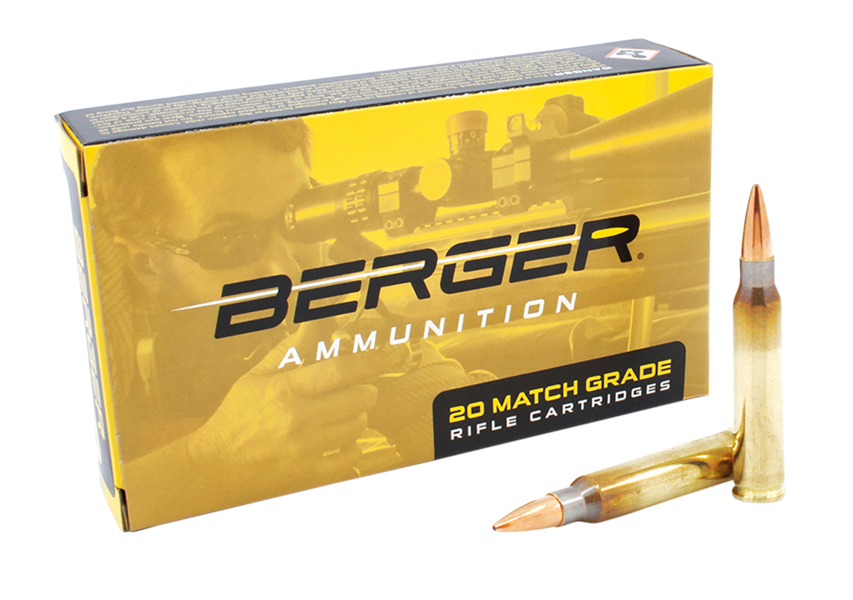 Berger Match Grade Ammunition 223 Remington 77 Grain OTM Tactical Hollow Point Boat Tail 20RD