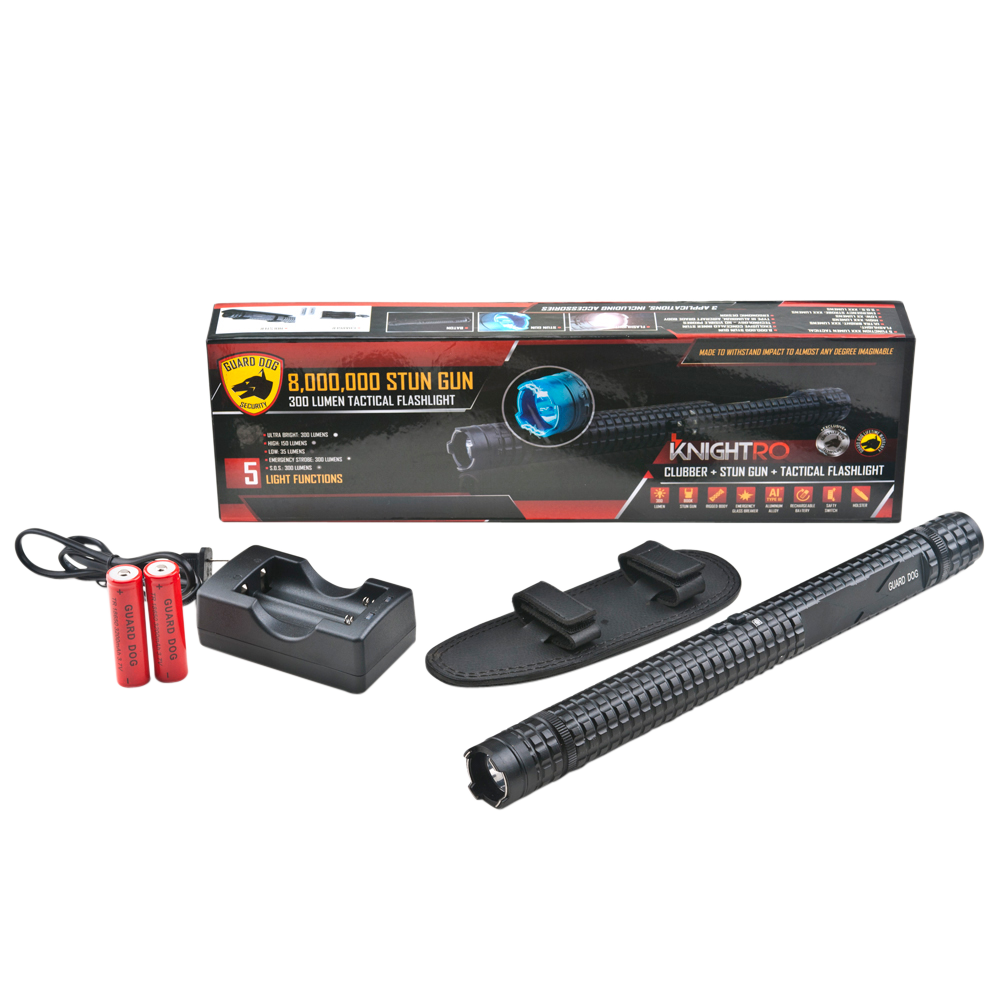 Guard Dog BTSGGDK8000 Knightro8,000 Stun Gun with Light Black Aluminum