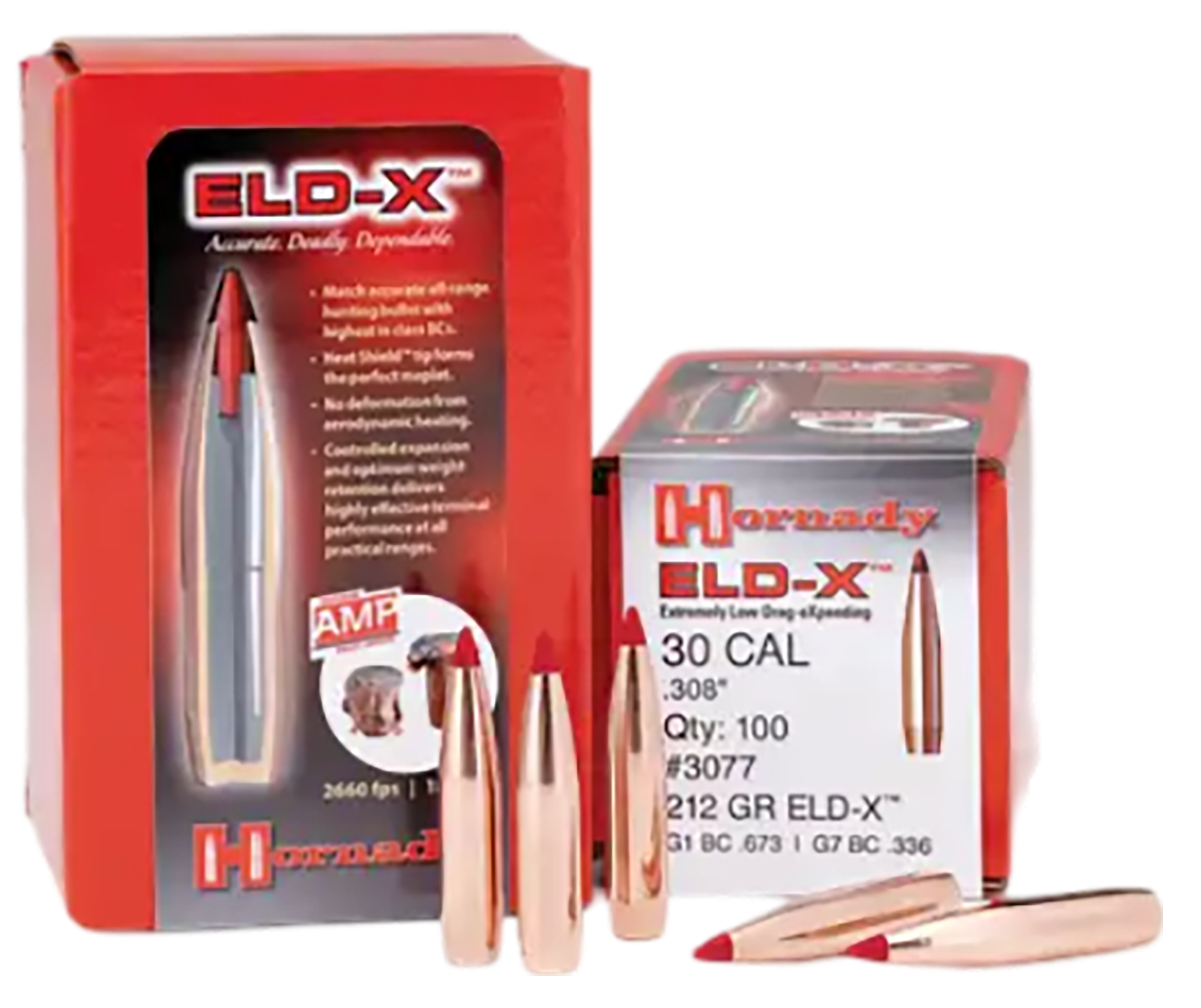 Hornady 3074 ELD-X Hunting 30 Cal .308 178 gr Extremely Low Drag-eXpanding