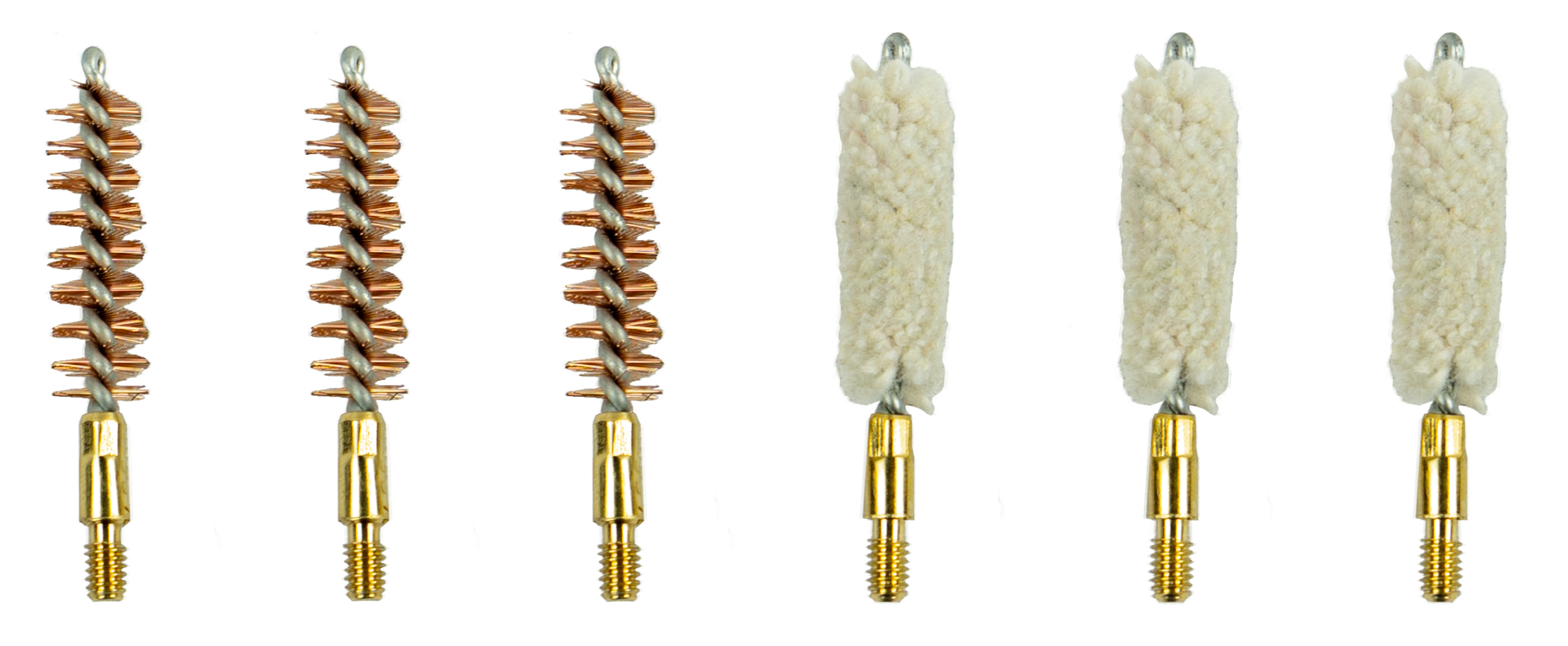 KleenBore 9-SET Handgun Brush & Mop Set 9mm/38 Cal/357 Cal #8-32 Thread Cotton Mop/Bronze Bristles