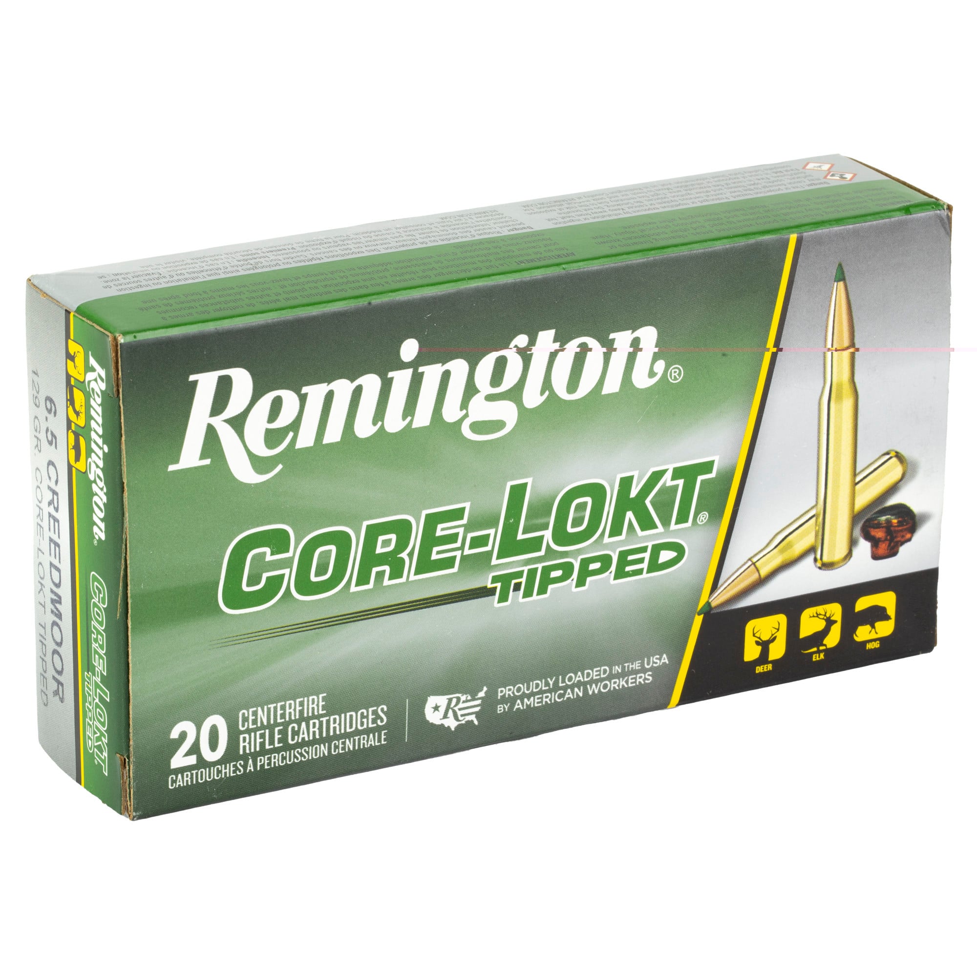 Remington Core-Lokt Tipped Ammunition 6.5 Creedmoor 129 Grain Polymer Tip 20RD