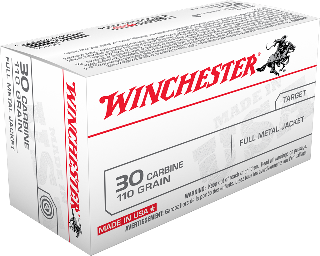 Winchester USA Ammunition 30 Carbine 110 Grain Full Metal Jacket