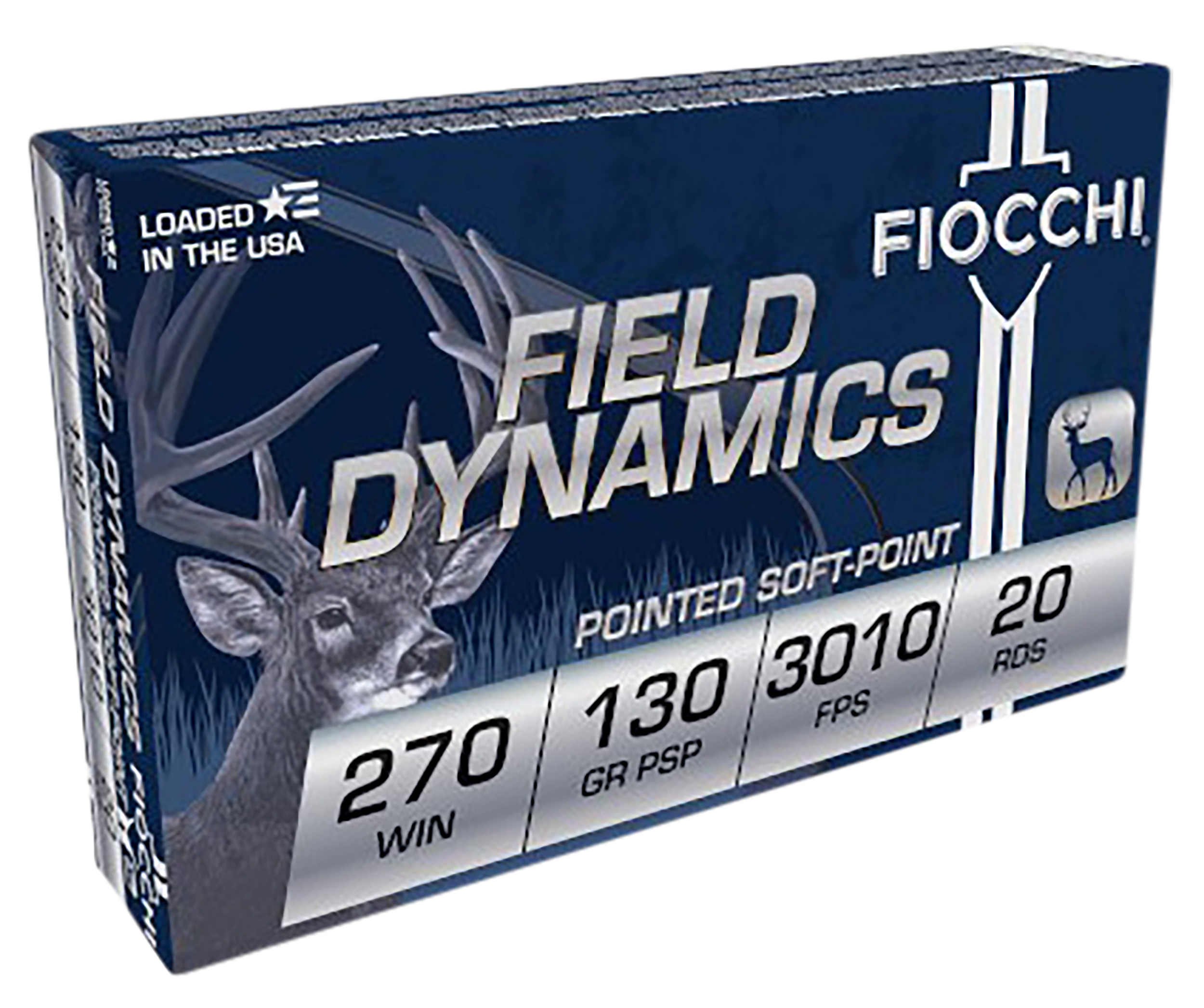 Fiocchi Field Dynamics Ammunition 270 Winchester 130 Grain Pointed Soft Point 20RD