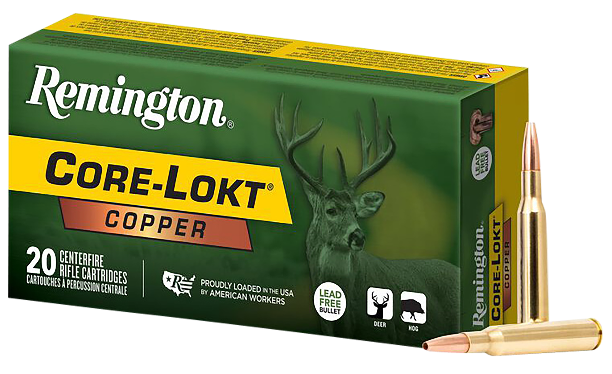 Remington Core-Lokt Copper Ammunition 243 Winchester 85 Grain Solid Hollow Point Lead Free 20RD