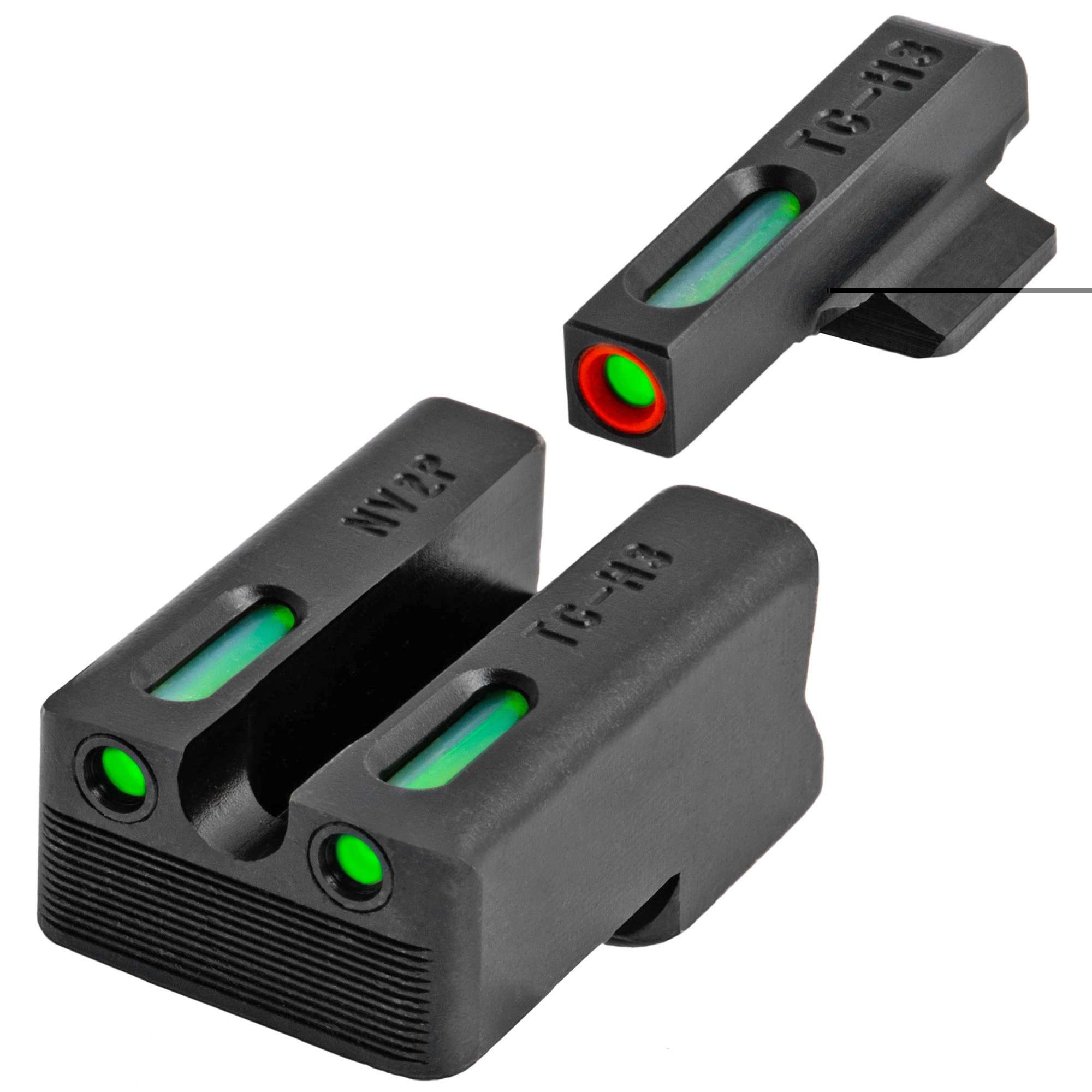 TruGlo TG13NV3PC TFX ProBlack | Green Tritium & Fiber Optic Orange Outline Front Sight Green Tritium & Fiber Optic Rear Sight