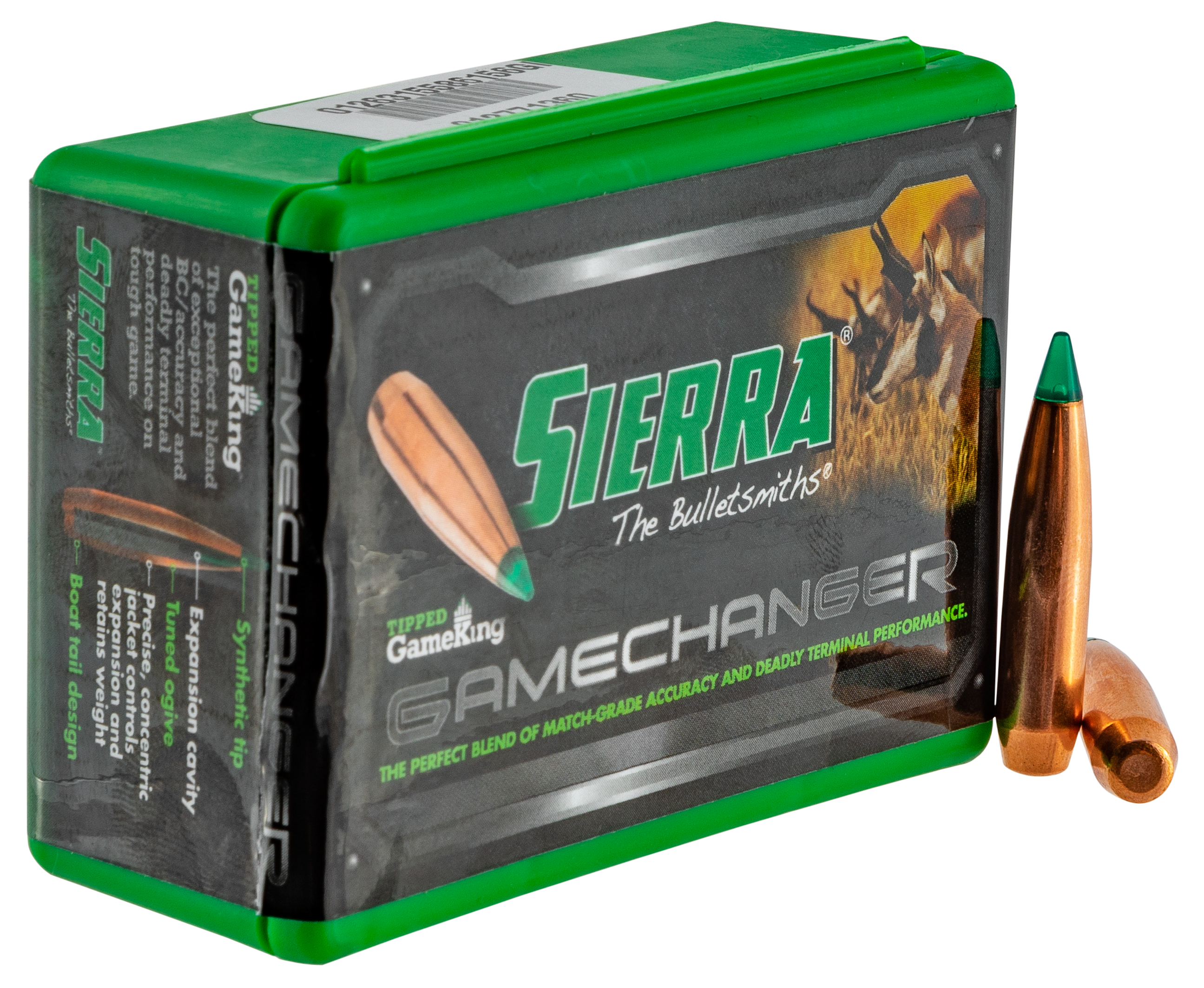 Sierra 4330T Tipped GameKing6.5 Creedmoor .264 130 gr Hollow Point Boat-Tail (HPBT) 50 Per Box