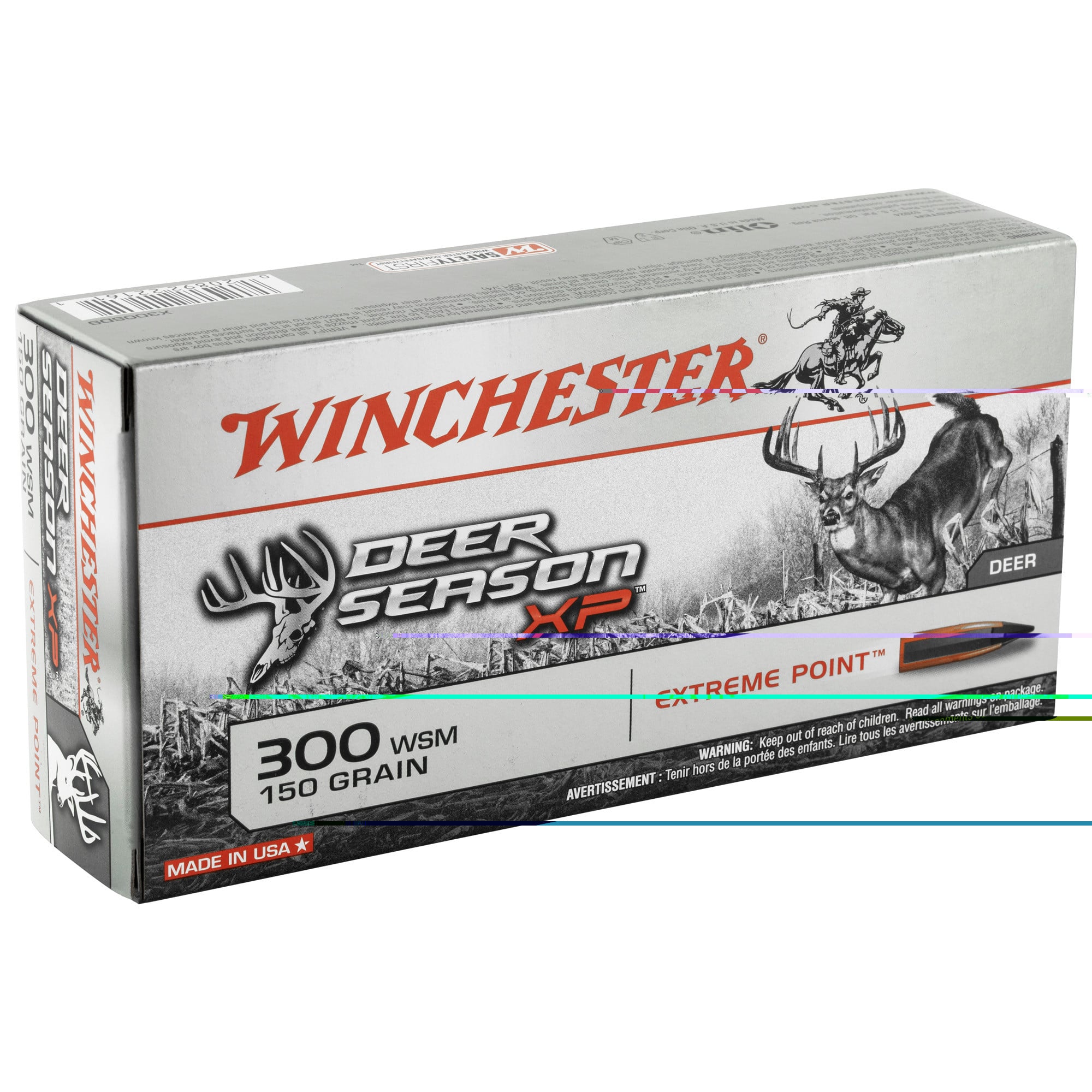 Winchester Ammo X300SDS Deer Season XP Hunting 300 WSM 150 gr Extreme Point 20 Per Box/ 10 Cs