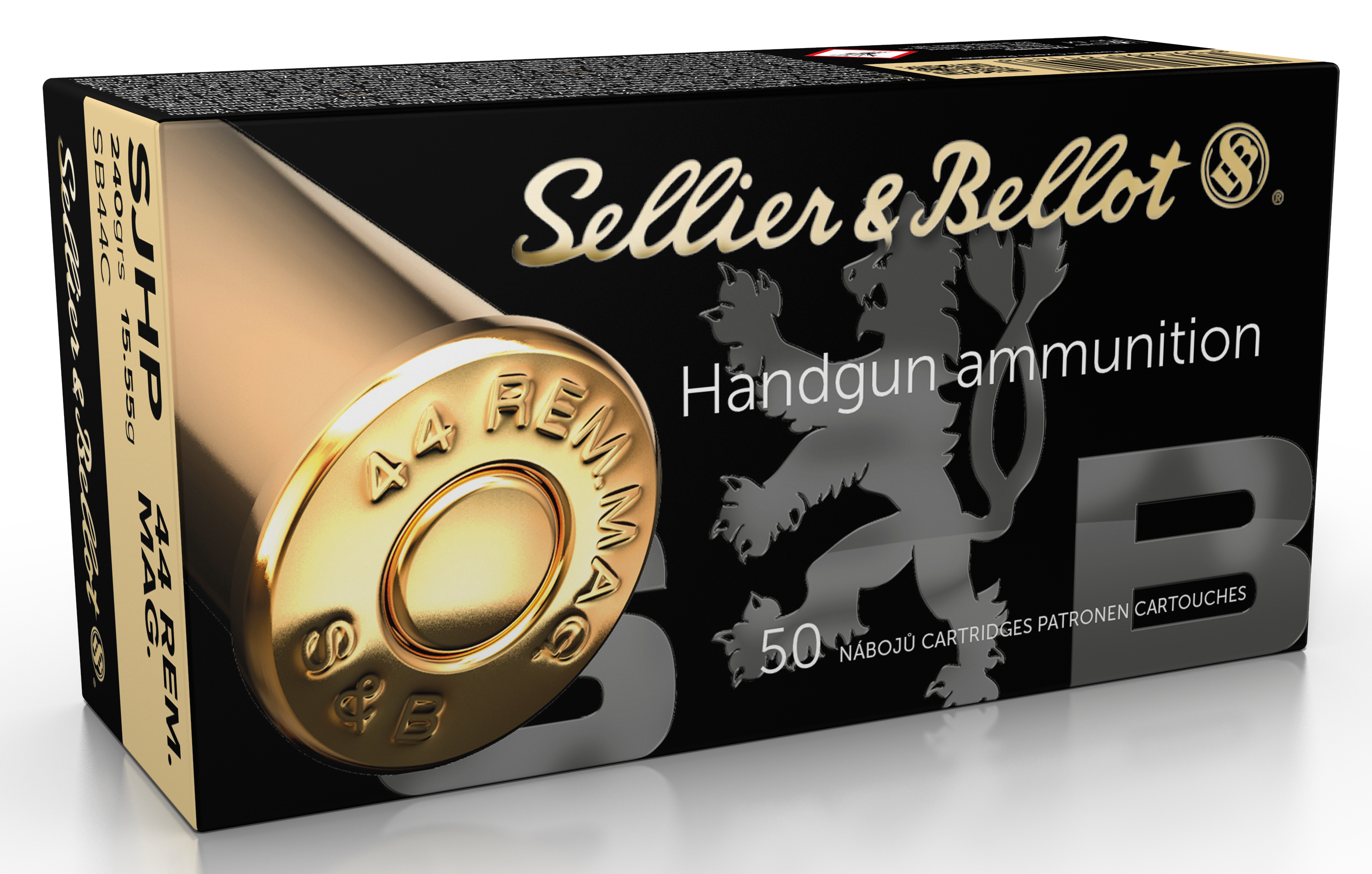 Sellier & Bellot Ammunition 44 Remington Magnum 240 Grain Semi-Jacket Hollow Point Box of 50
