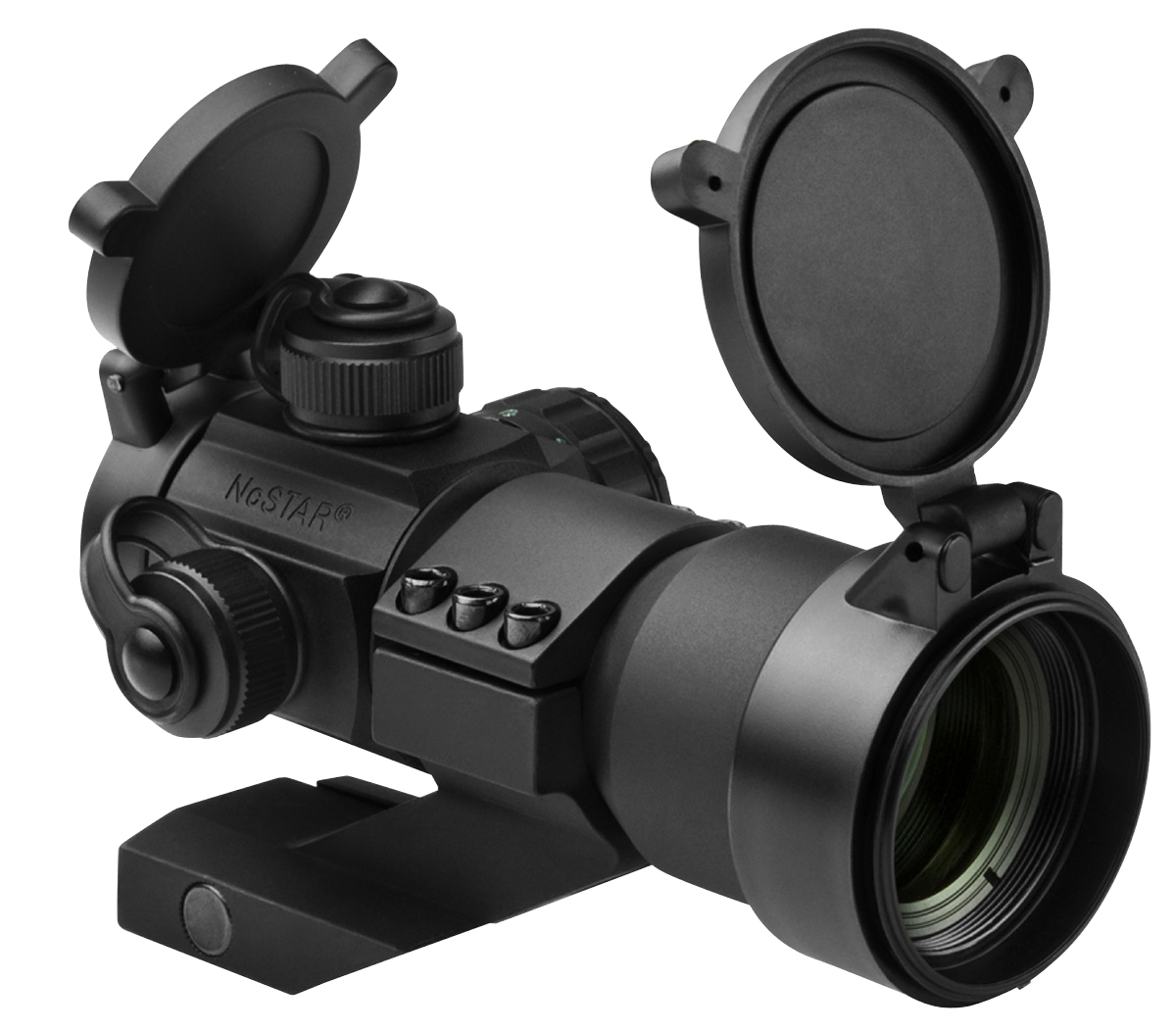 NcStar 1x35 Tactical Red/Green/Blue Dot 30mm Sight Matte, 3 MOA (Red/Green/Blue) Dot, w/ Cantilever Weaver Mt