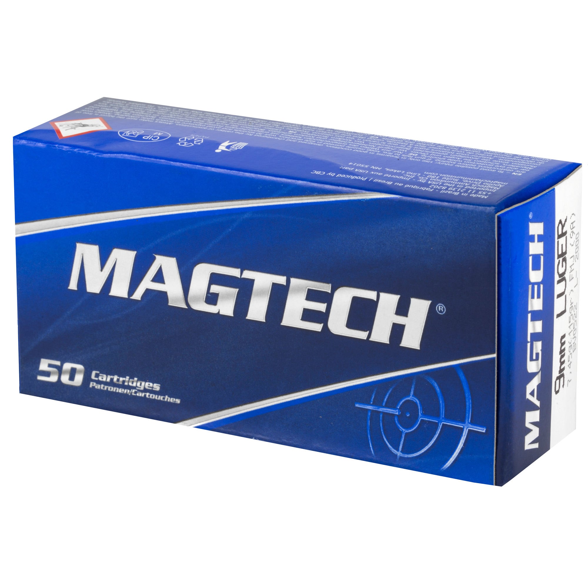 Magtech 9A Range/Training Target 9mm Luger 115 gr FMJ50rd Bx