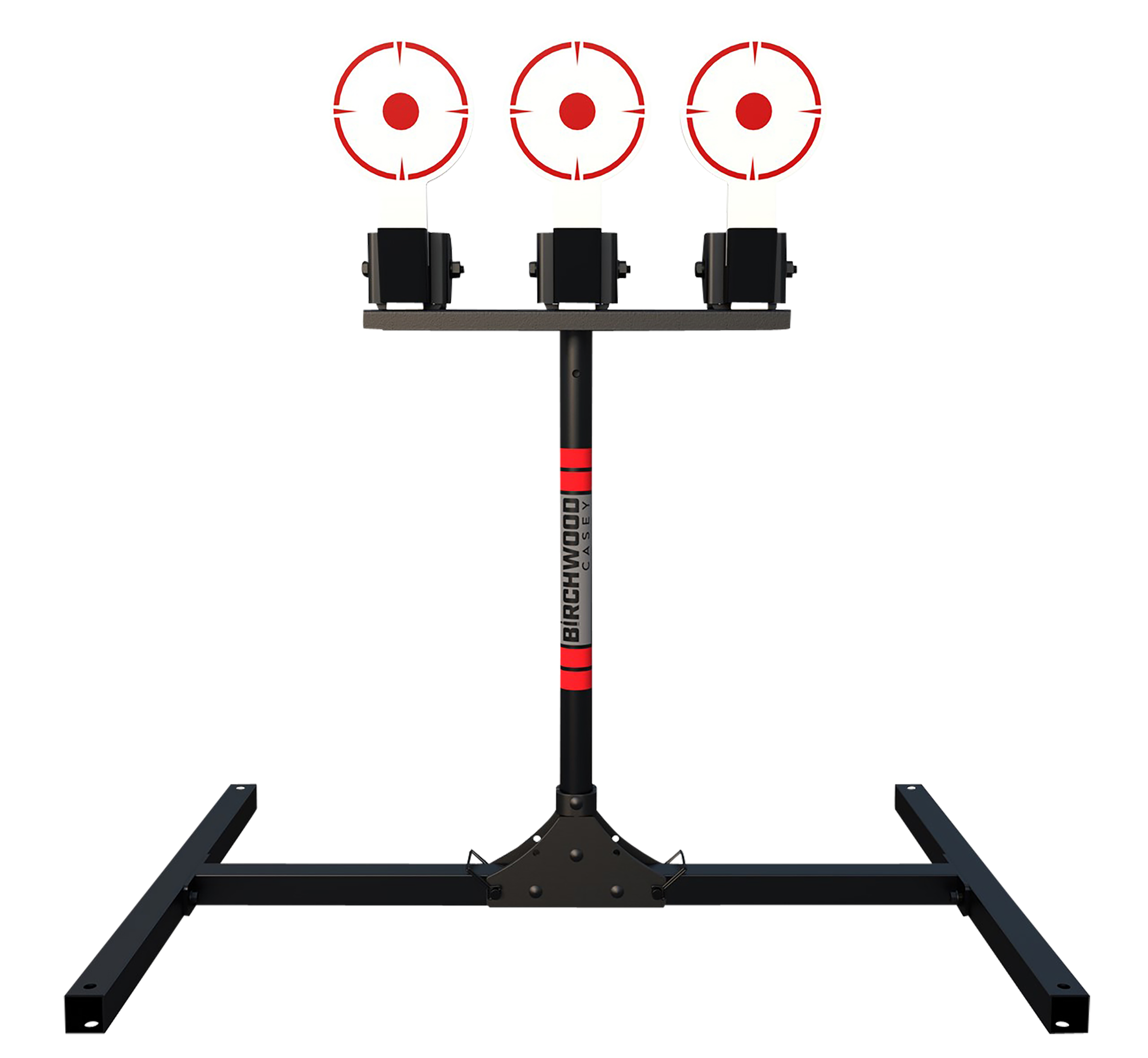 Birchwood Casey 3TPR 3 Spring Loaded Self Resting Targets Plate Rack Black/Red AR500 Steel 0.37" Thick Standing