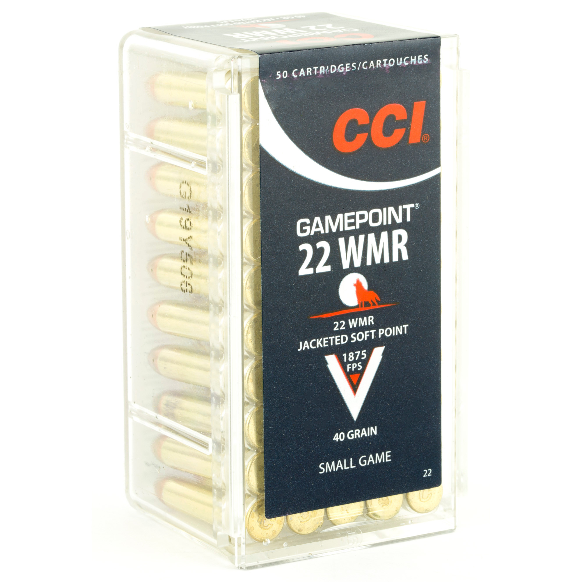 CCI GamePoint Ammunition 22 Winchester Magnum Rimfire (WMR) 40 Grain Jacketed Spire Point